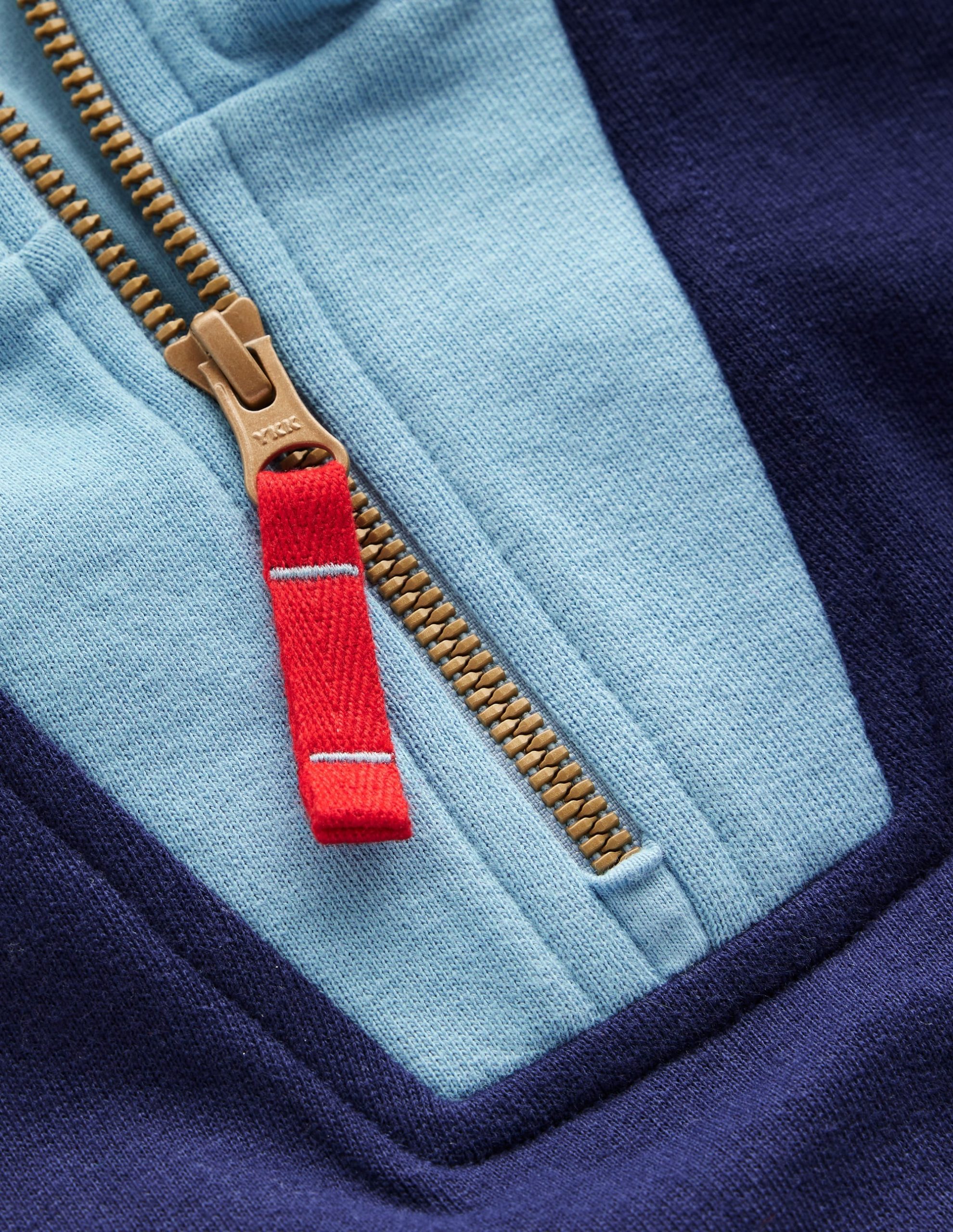 Half-Zip Sweatshirt-Medieval blue Colourblock - Image 3