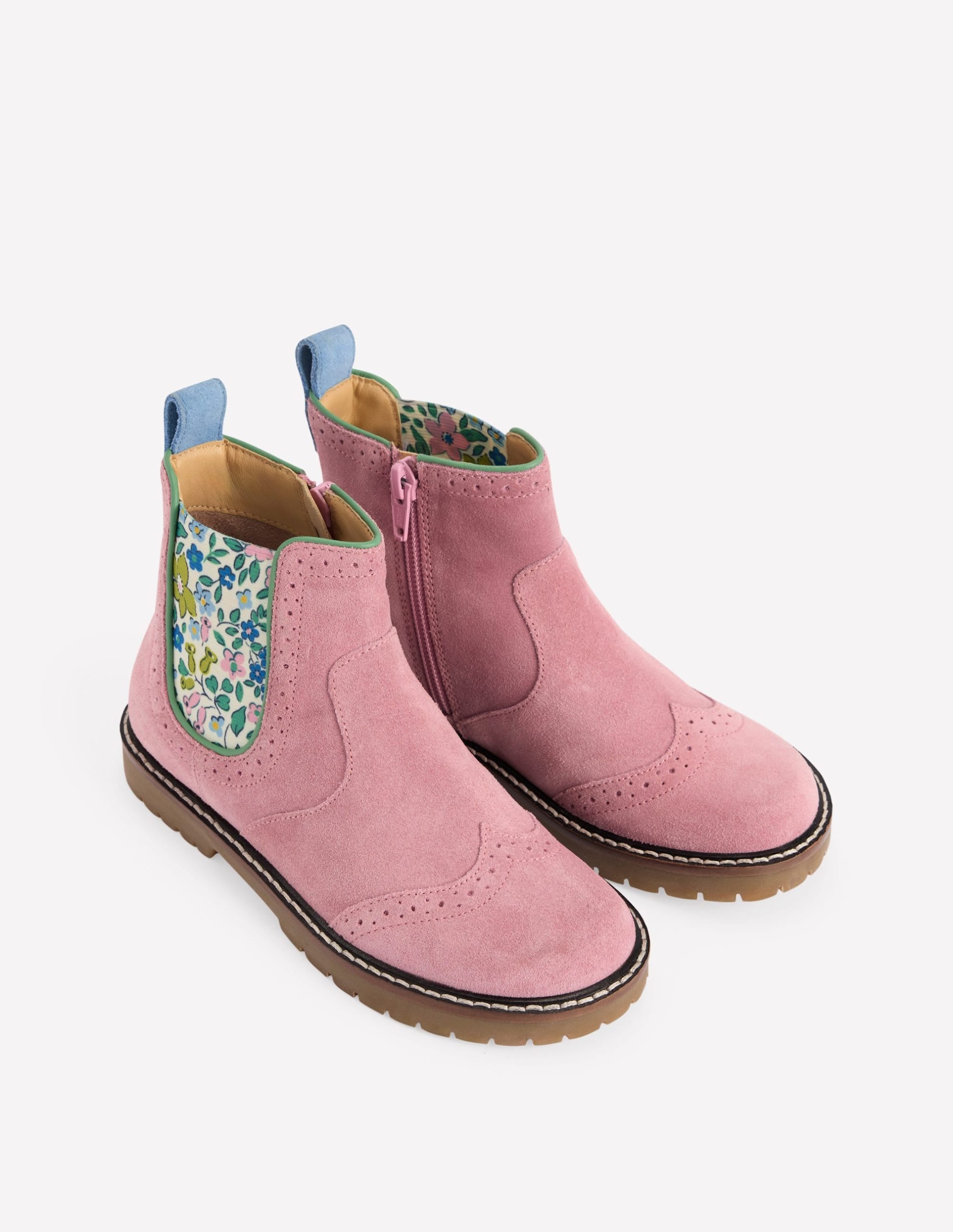 Leather Chelsea Boots-Pink Floral - Image 2