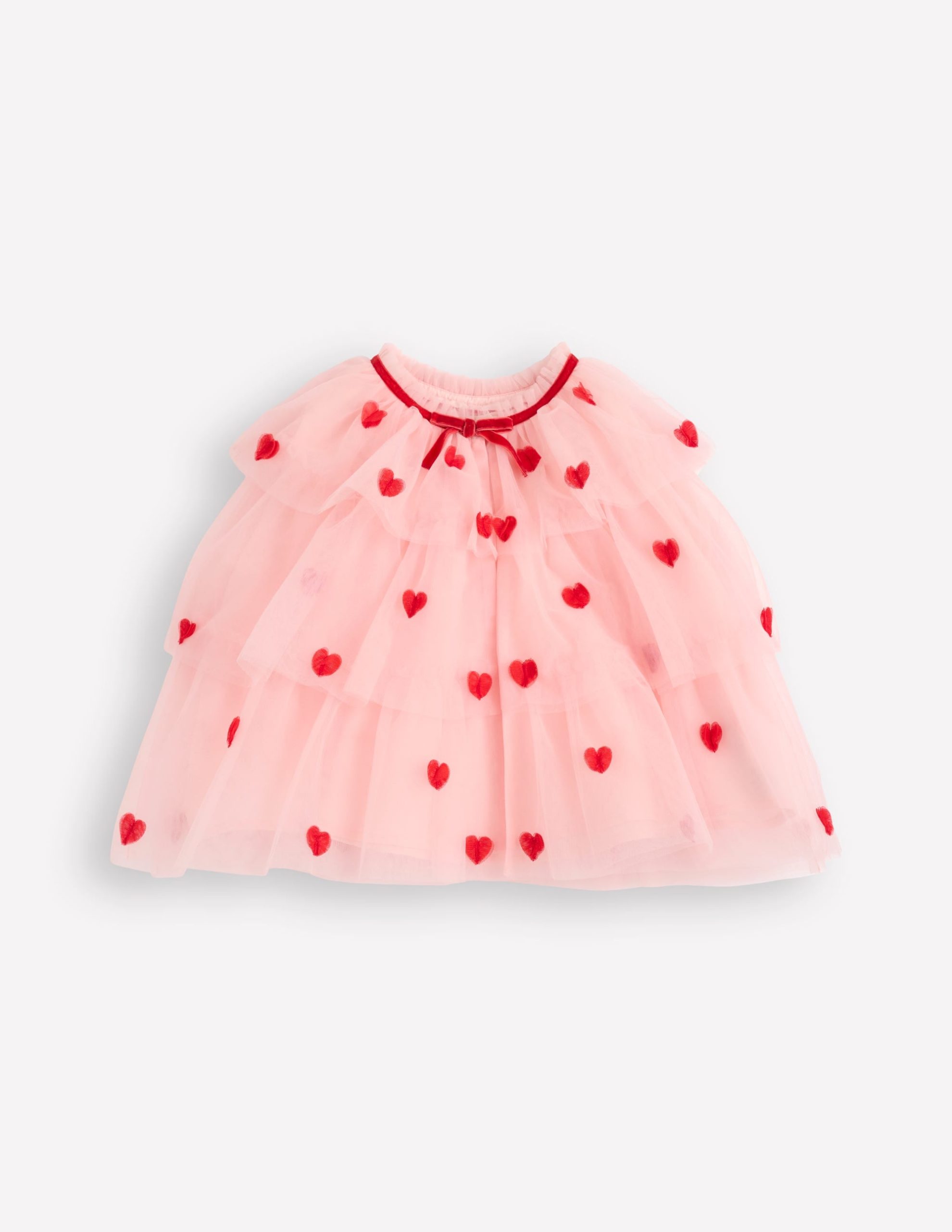 Tulle Heart Cape-Chalk Pink Hearts - Image 2