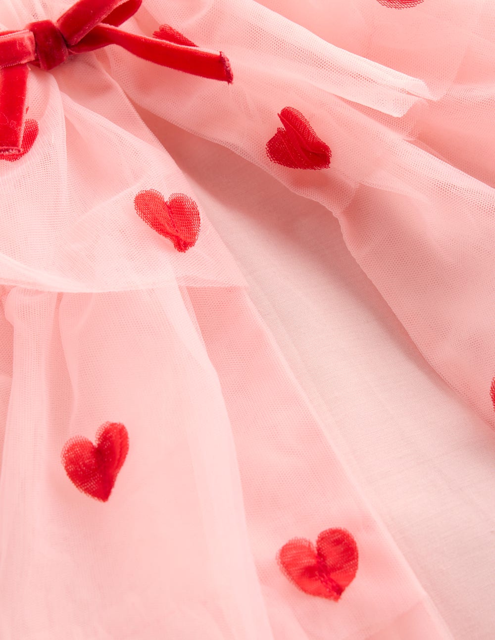 Tulle Heart Cape-Chalk Pink Hearts - Image 4