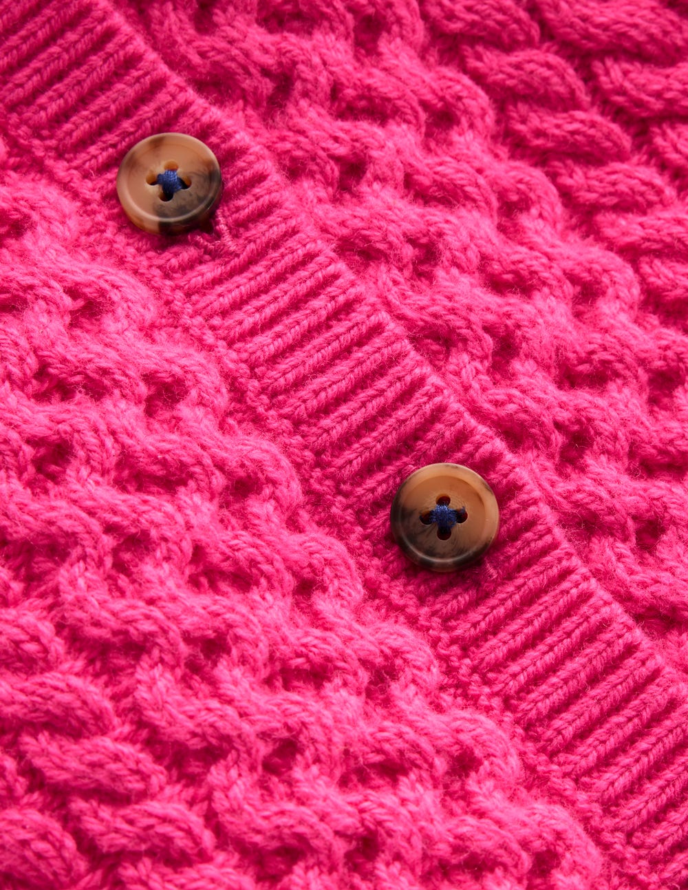 Heritage Cable Cardigan-Raspberry Pink - Image 4