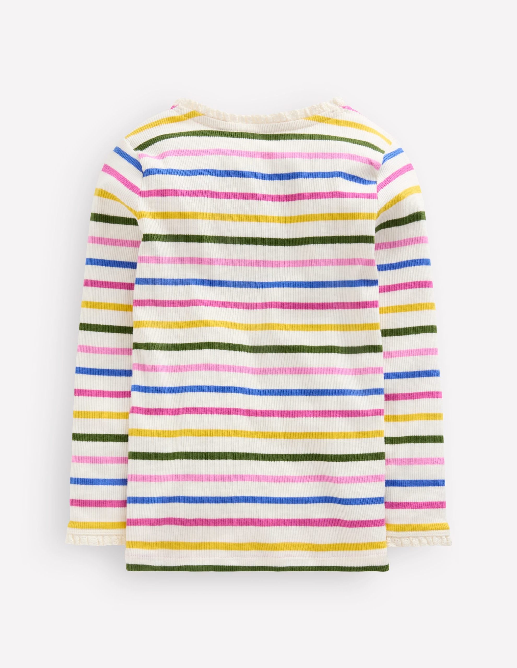 Ribbed Long Sleeve T-shirt-Rainbow Stripe - Image 2