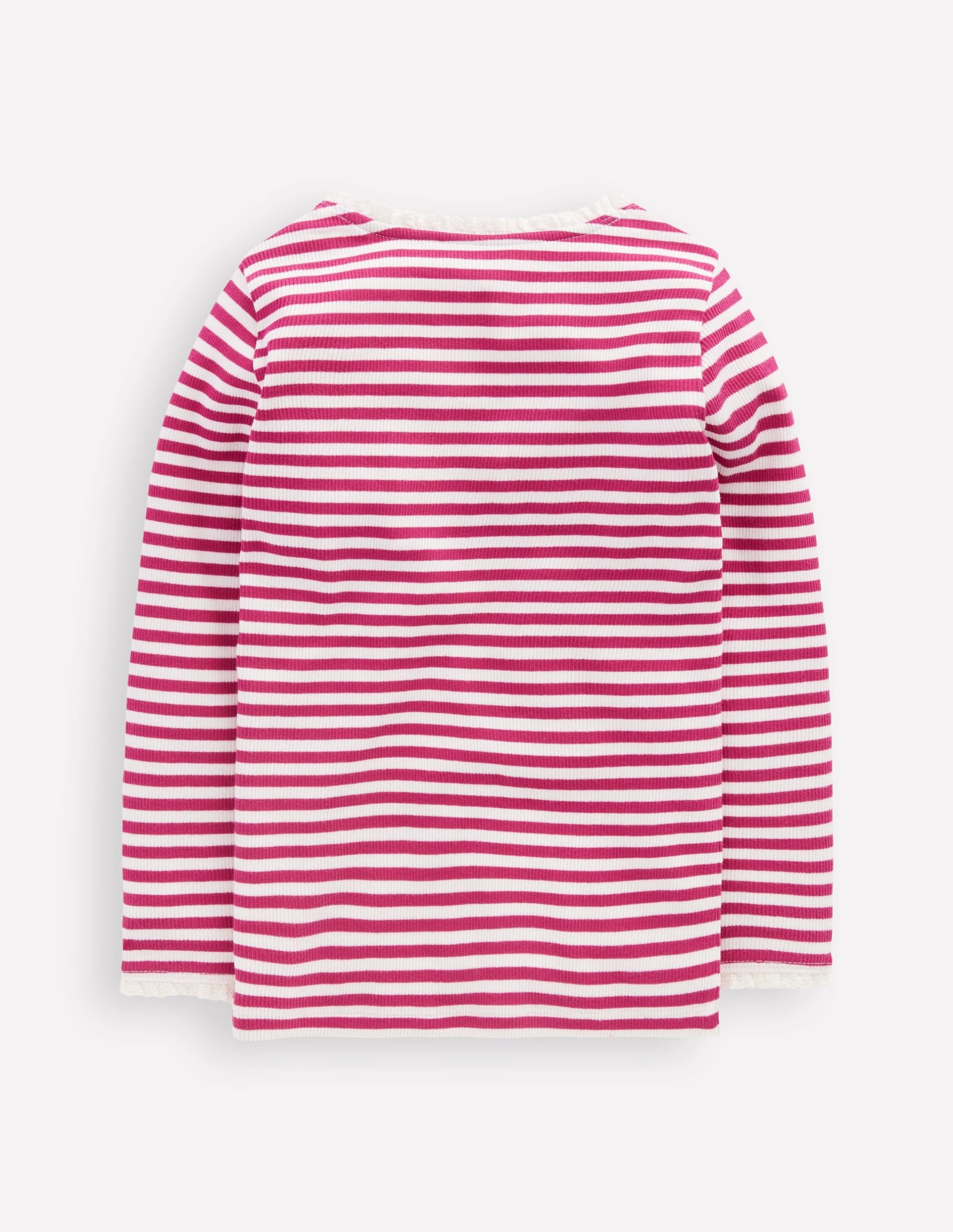 Ribbed Long Sleeve T-shirt-Cherry Jam/Soft Ivory Stripe - Image 2