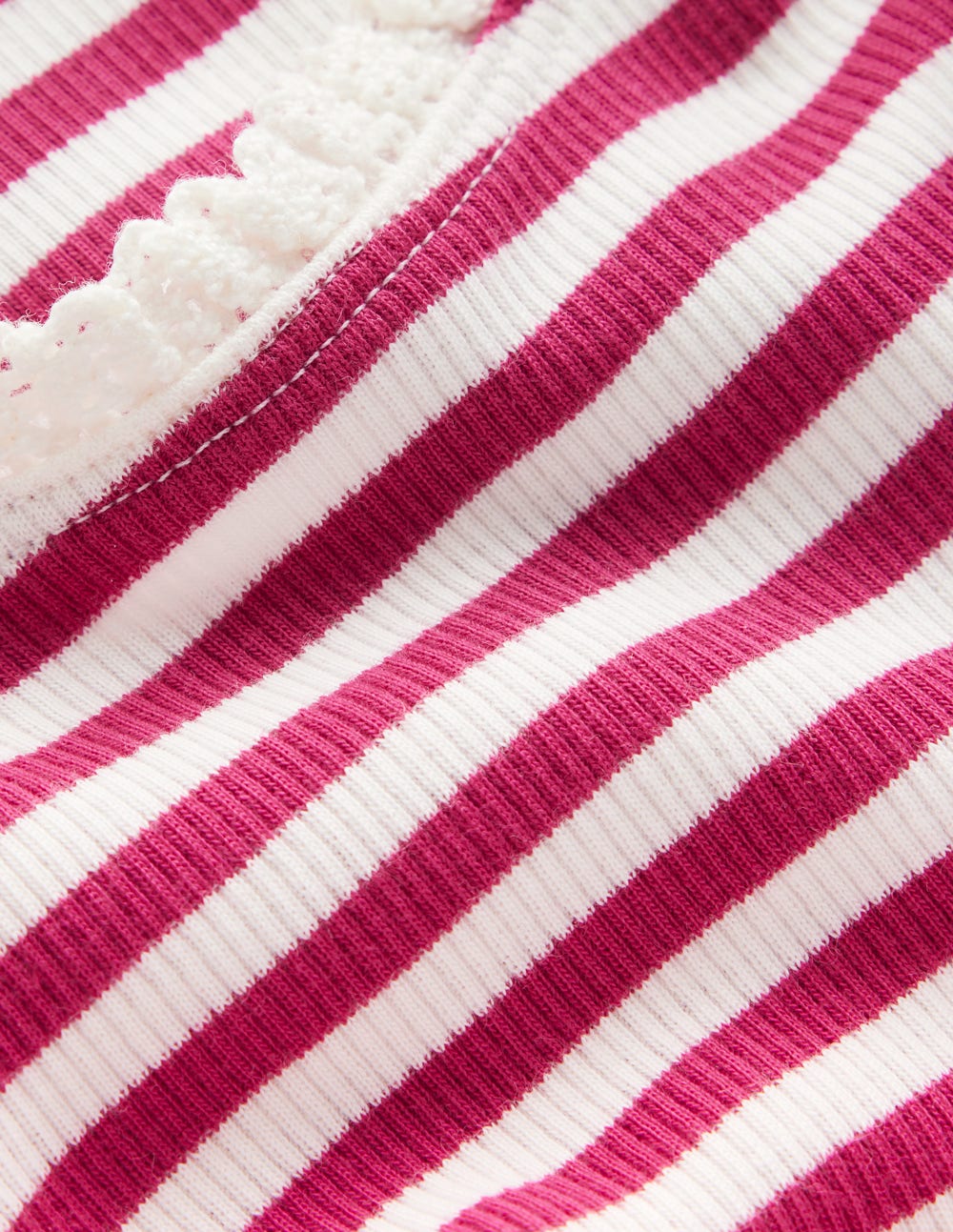 Ribbed Long Sleeve T-shirt-Cherry Jam/Soft Ivory Stripe - Image 3