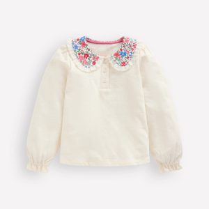 Collared Slub Top-Rose Pink Flowerbed