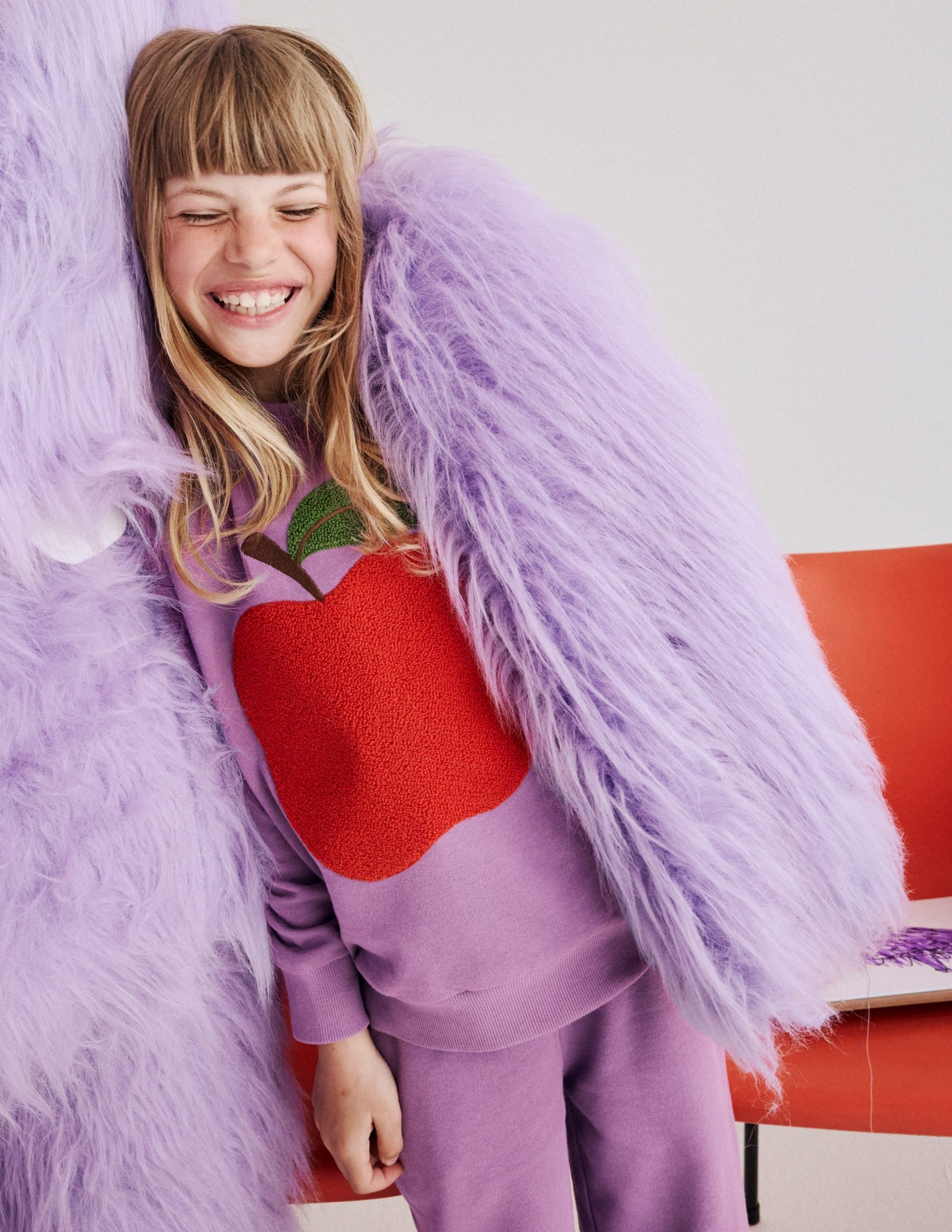 Bobbie Appliqu?? Sweatshirt-Aster Purple Apple