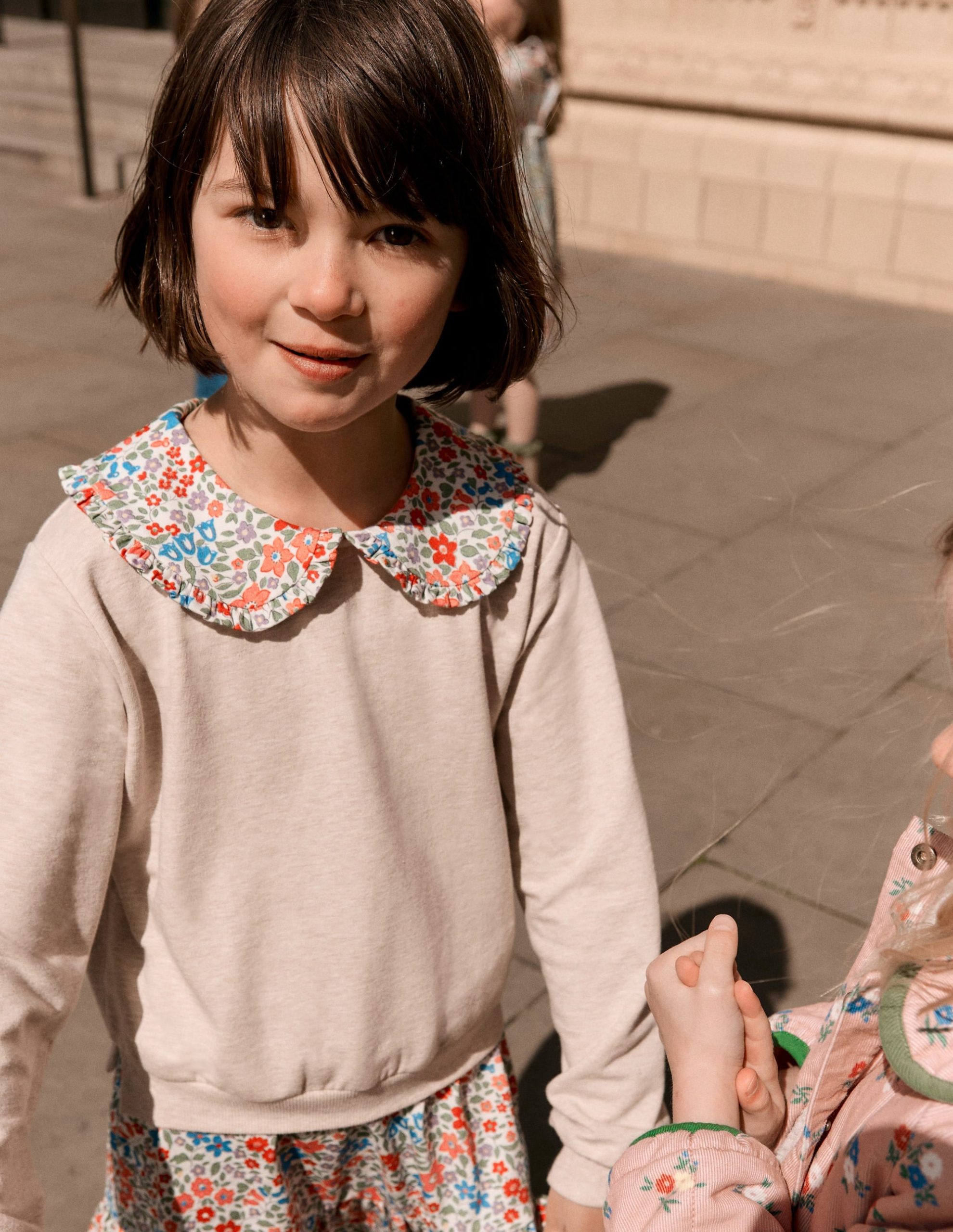 2-in-1 Sweatshirt Dress-Ivory Berry Floral