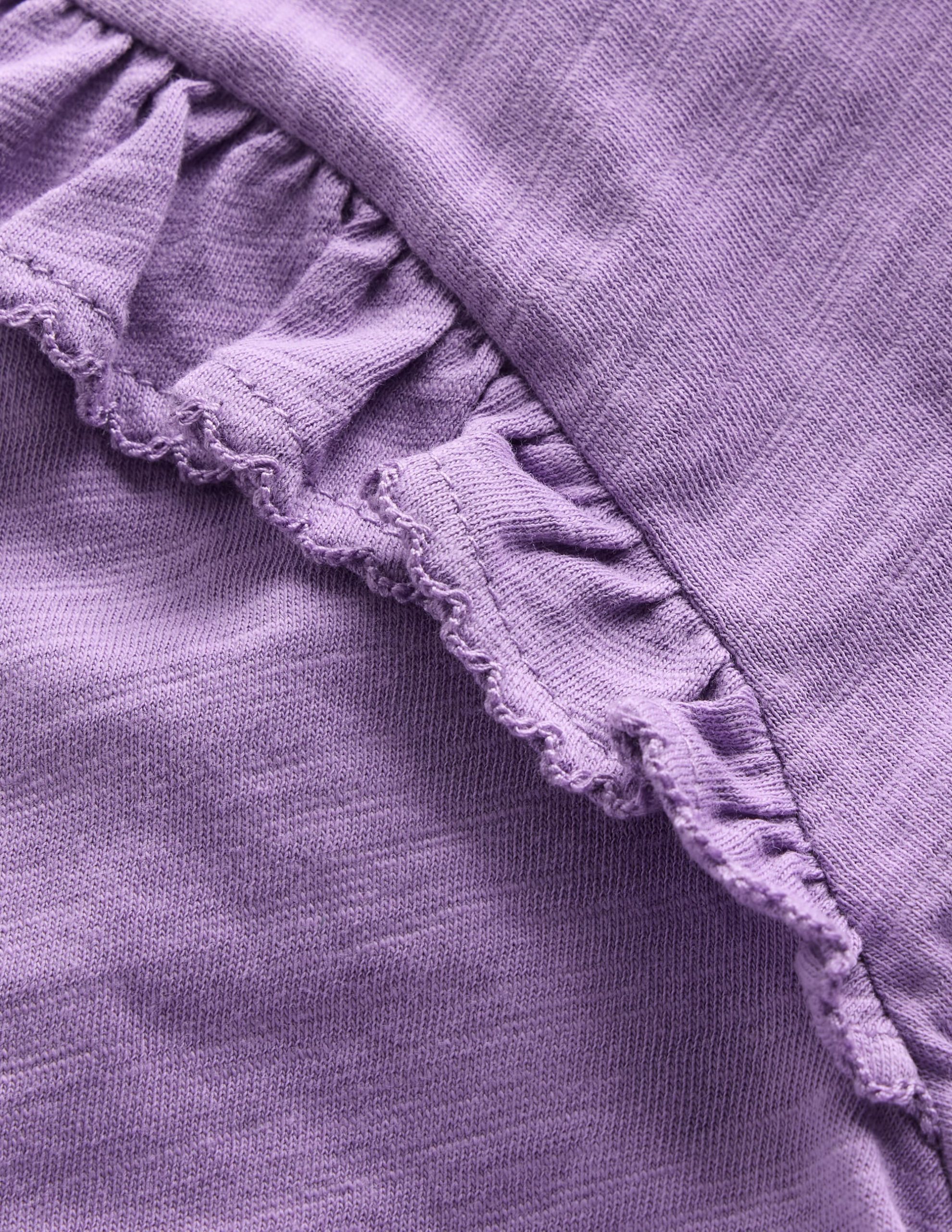 Frill Sleeve Slub Top-Aster Purple - Image 3