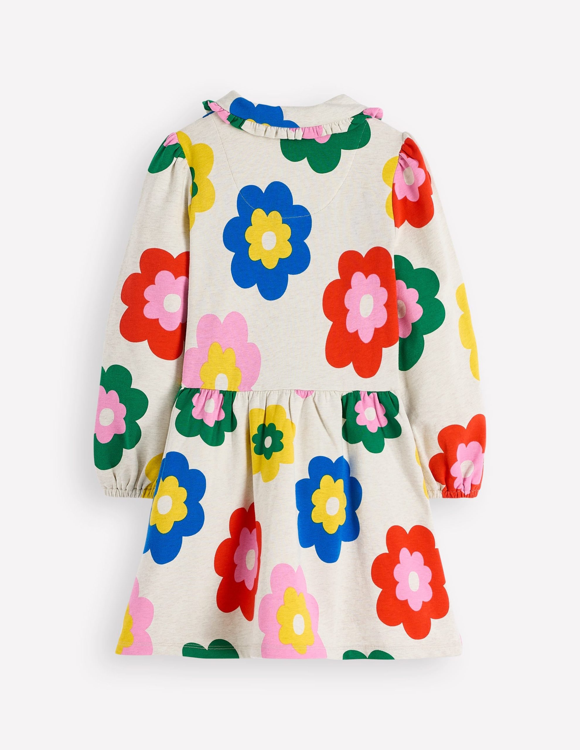 Cosy Jersey Shirt Dress-Multi Large Flower - Image 3