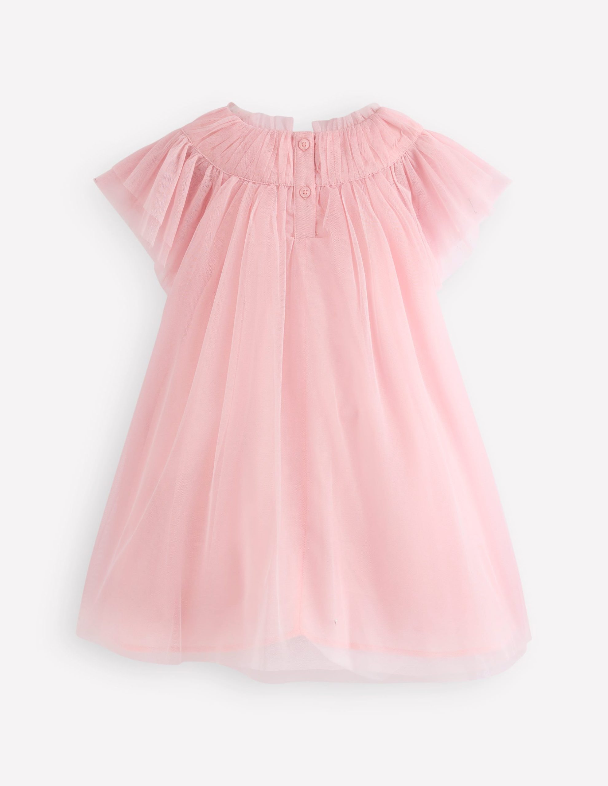 Appliqu?? Tulle Dress-Chalk Pink Flower - Image 6
