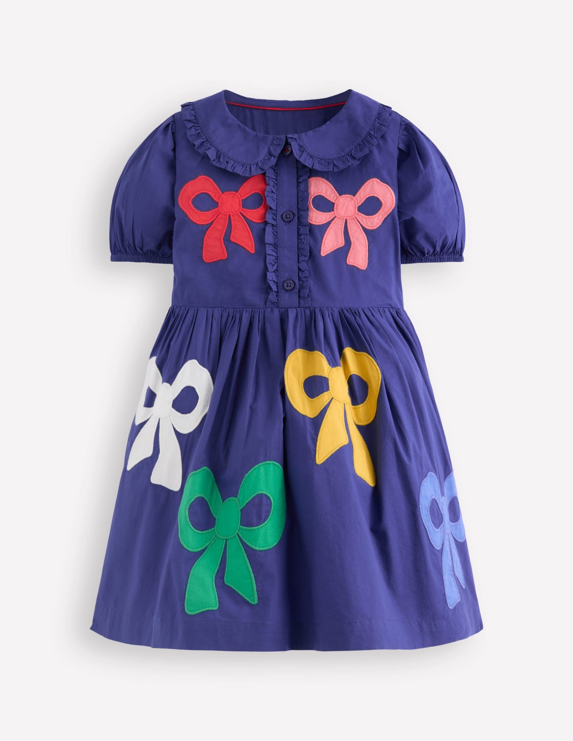 Appliqu?? Bow Shirt Dress-Starboard Blue Bows - Image 2