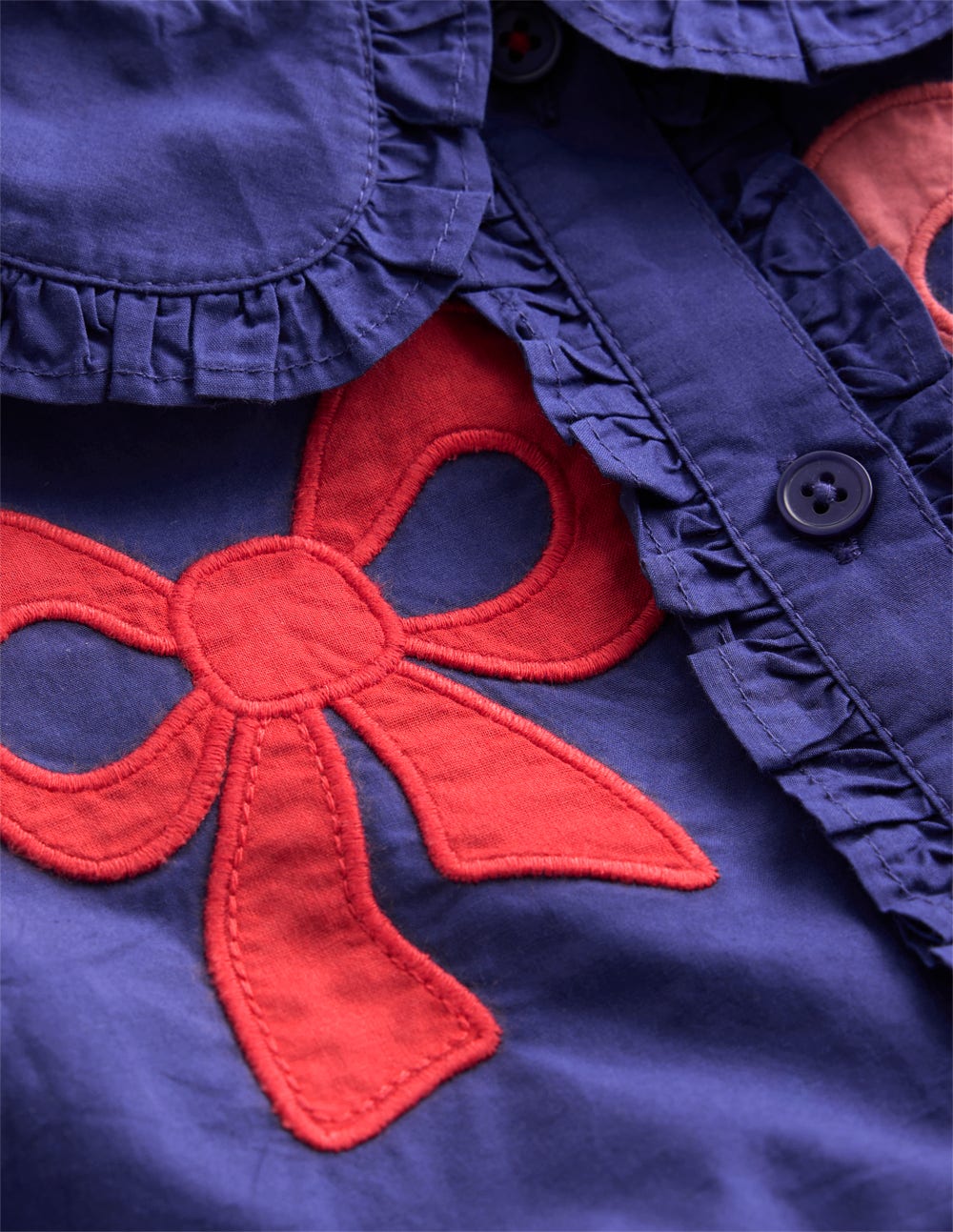 Appliqu?? Bow Shirt Dress-Starboard Blue Bows - Image 4