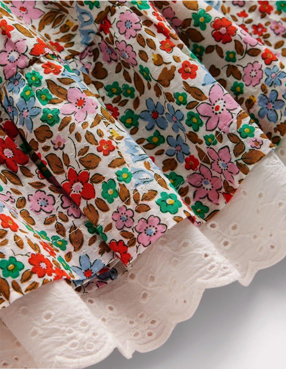 Printed Pull-on Woven Skirt-Rose Pink Flowerbed - Image 3