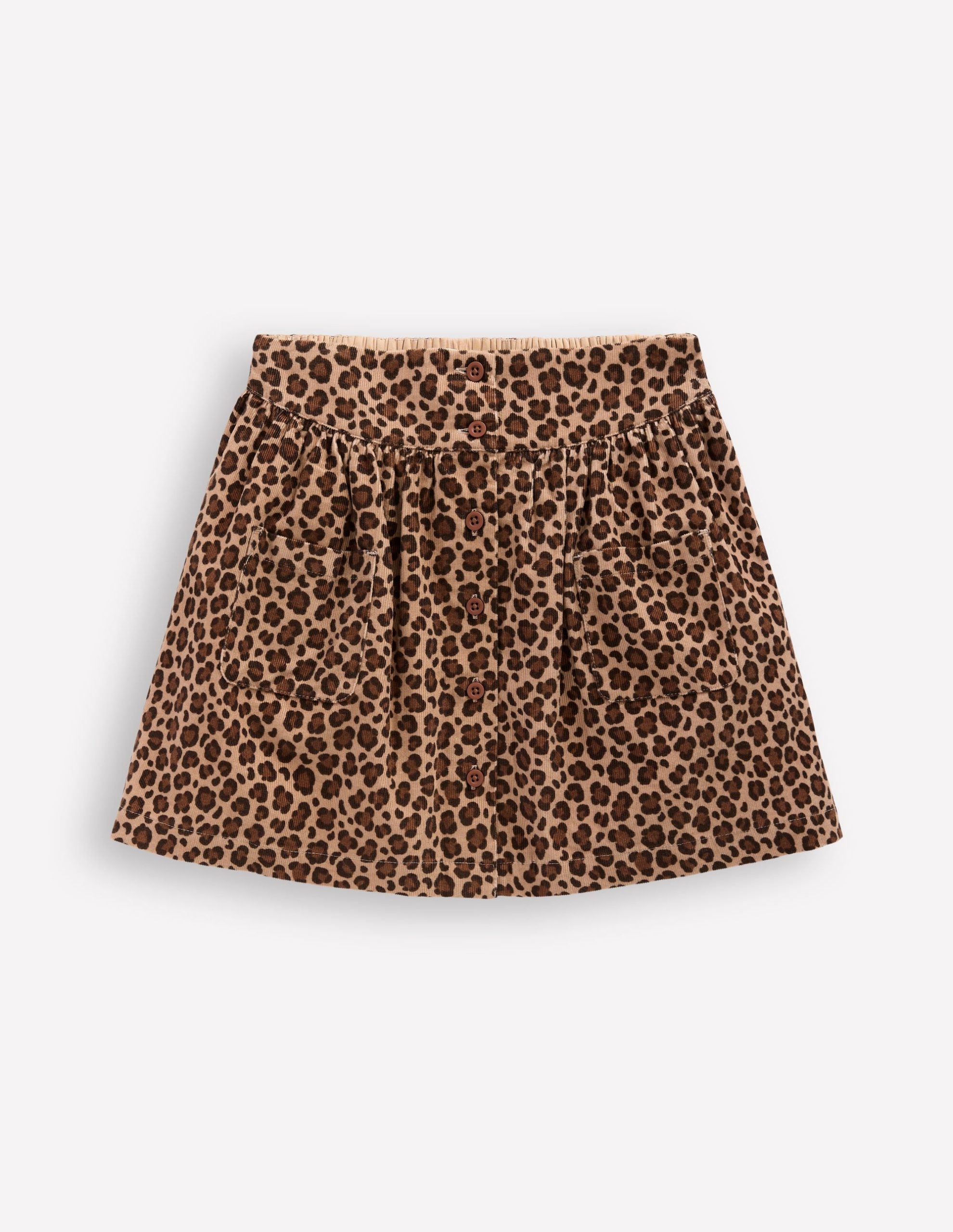 Button-through Mini Skirt-Leopard Print - Image 2