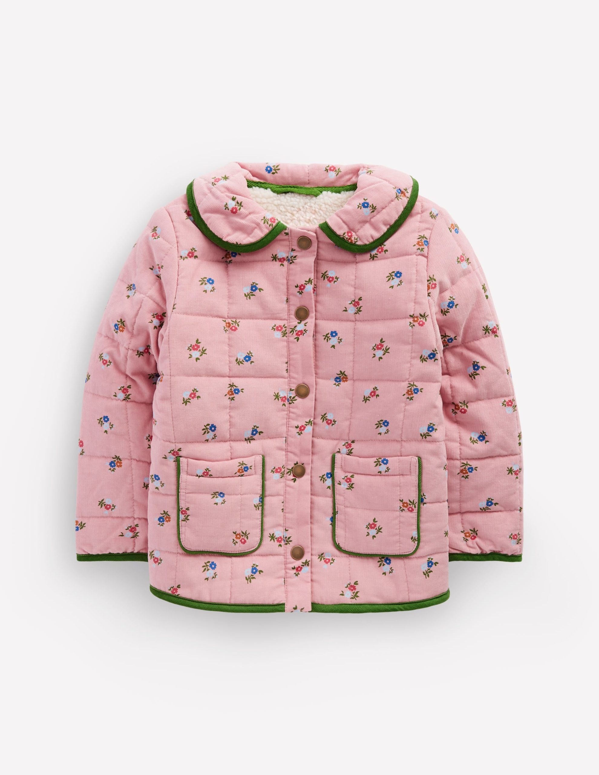 Pretty Cord Collar Jacket-Vintage Pink Ditsy