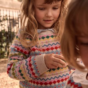 Eleanor Fair Isle Sweater-Oatmeal Melange Fair Isle