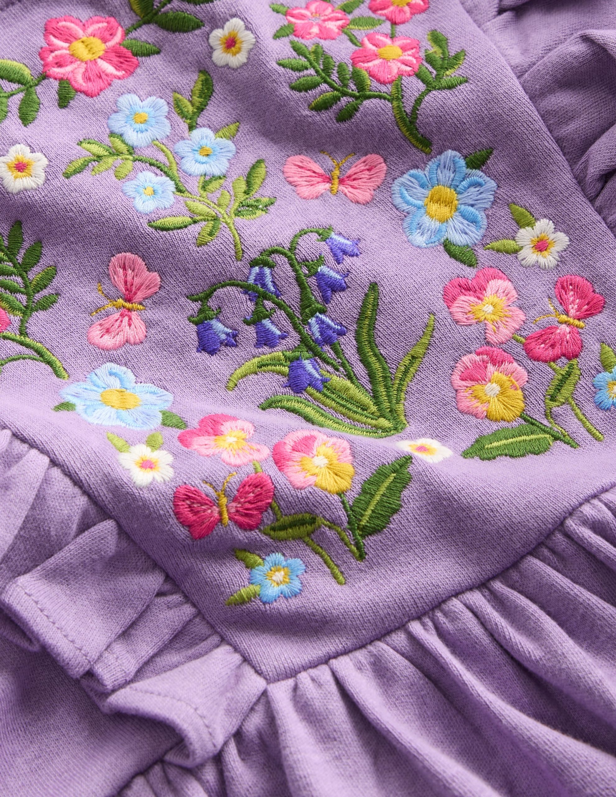 Embroidered Bodice Dress-Grape Lilac - Image 3
