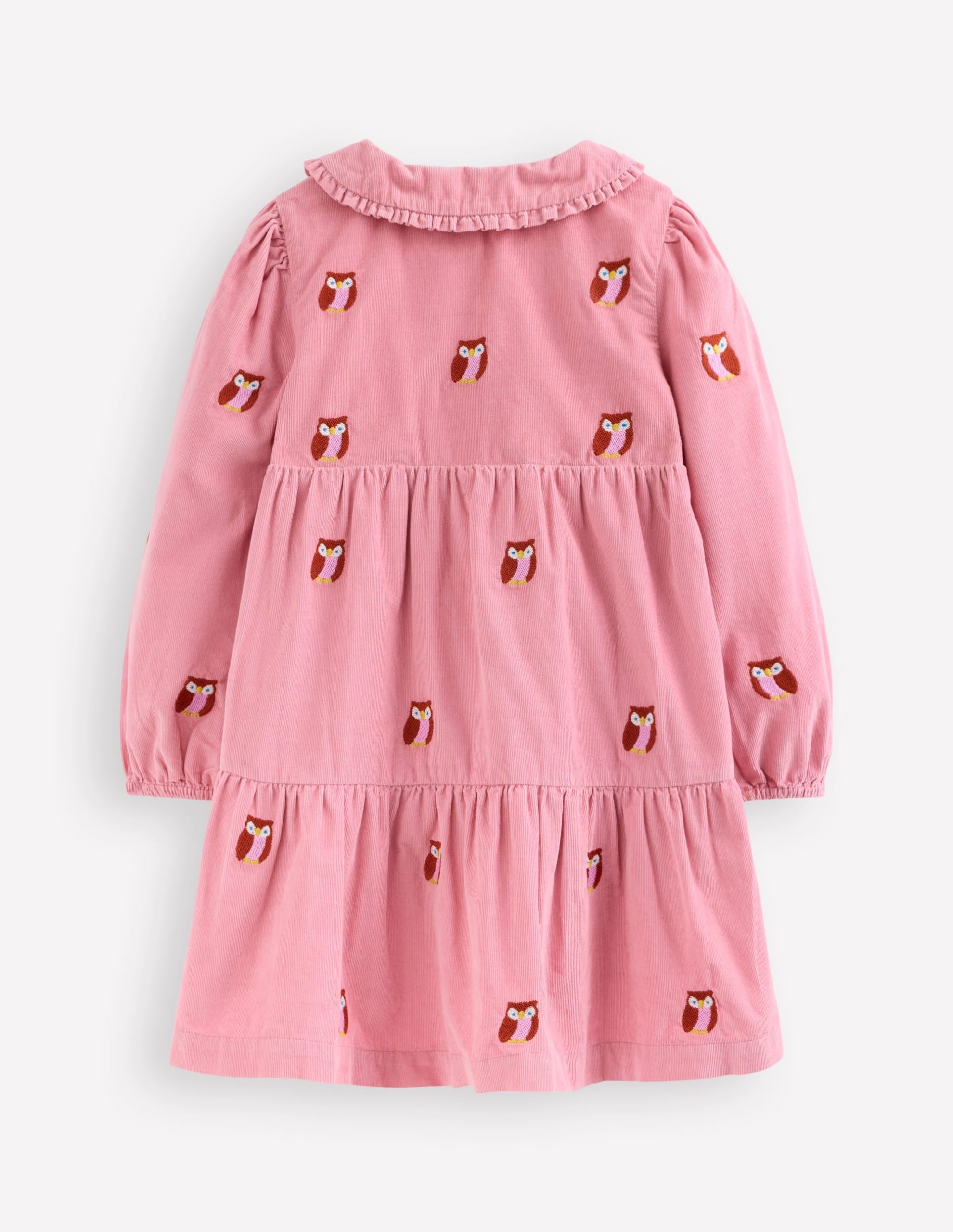 Minna Collared Woven Dress-Pink Owl Embroidery - Image 3