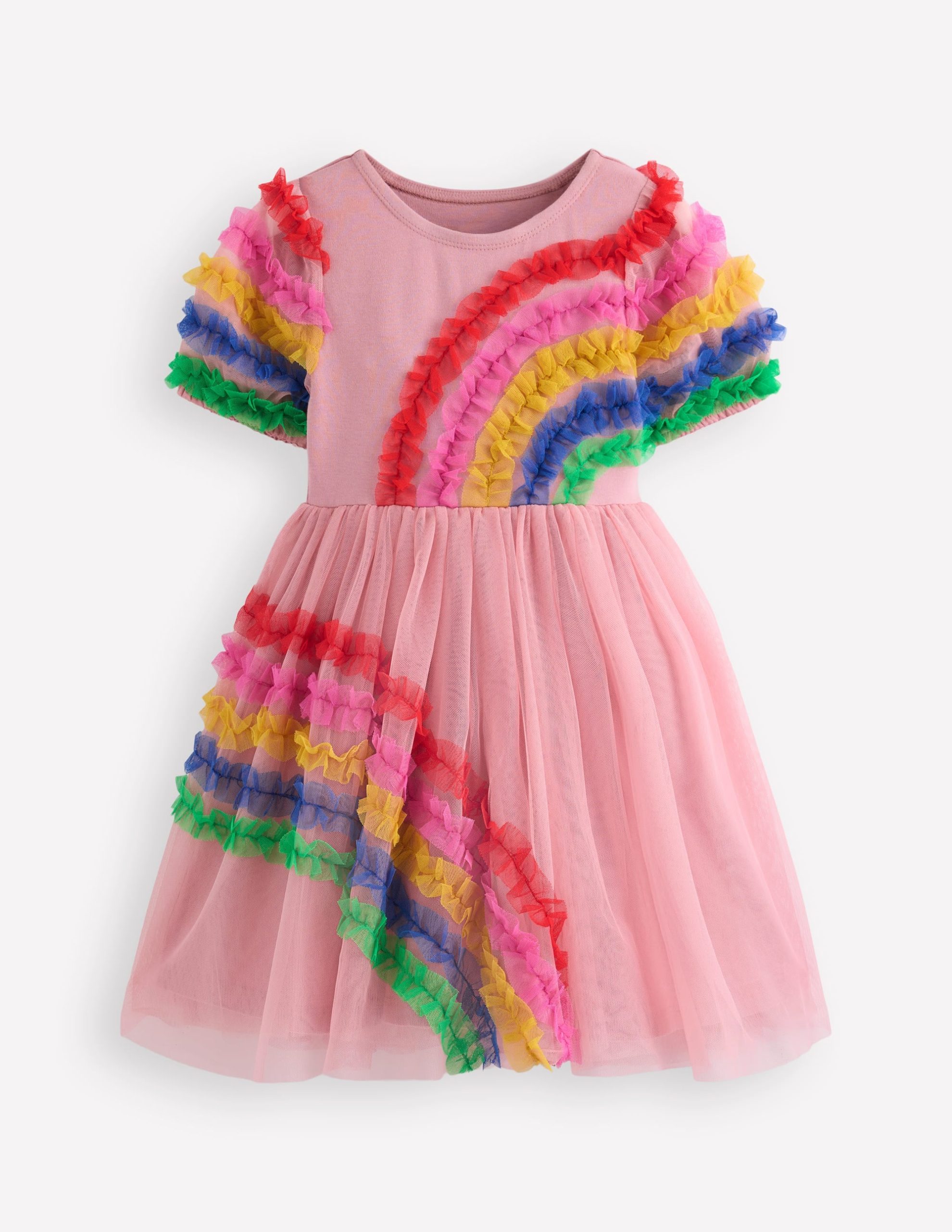 Rainbow Tulle Jersey Dress-Zephyr Rainbow - Image 4