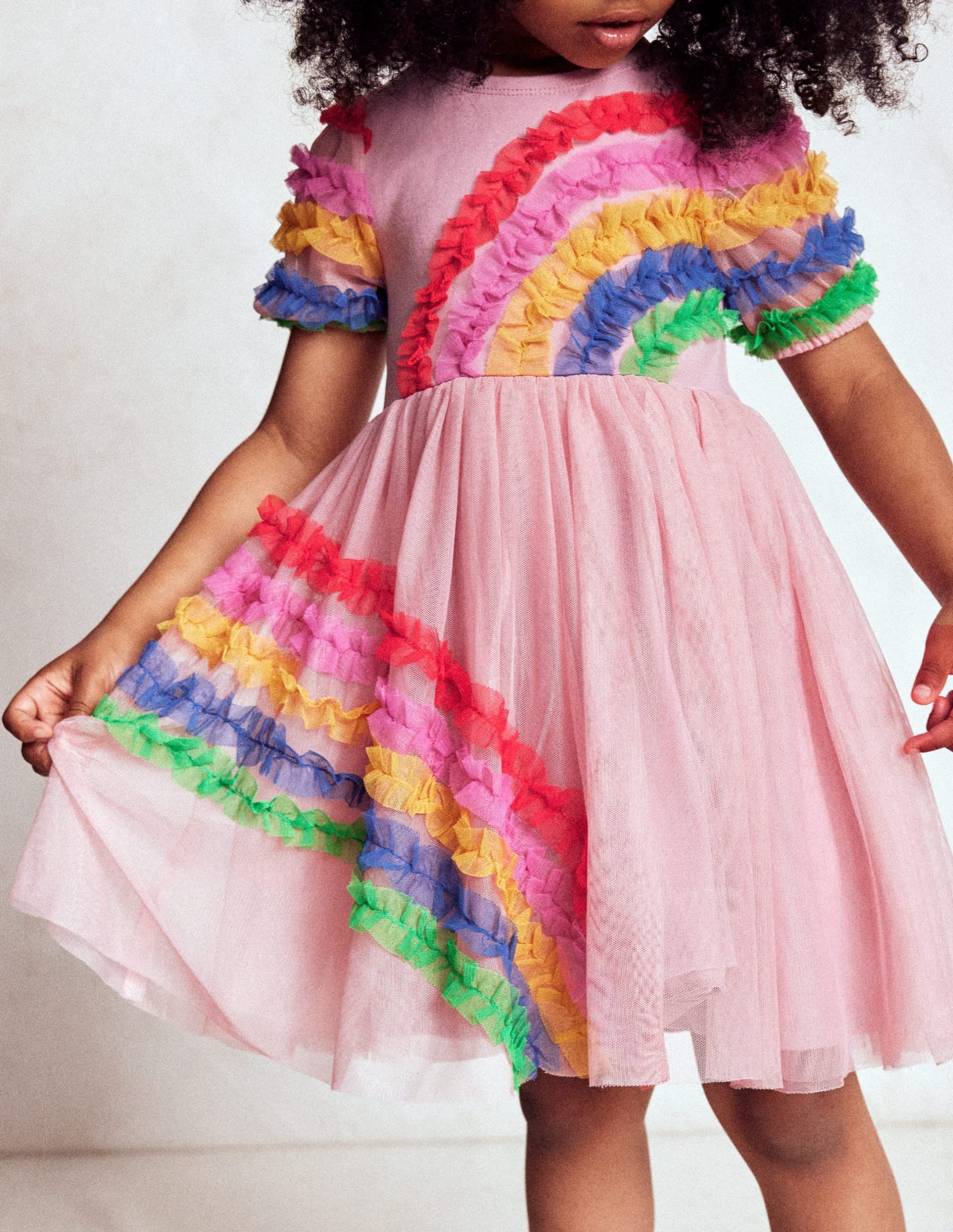 Rainbow Tulle Jersey Dress-Zephyr Rainbow - Image 3