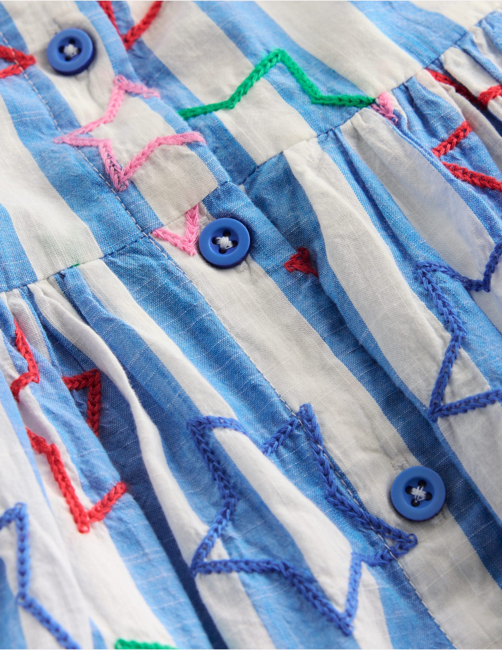 Remy Button Through Dress-Peacock Plume Blue Star - Image 7