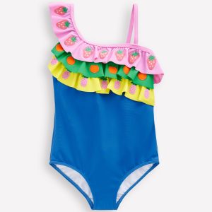 Lila One Shoulder Swimsuit-Multi Fruit