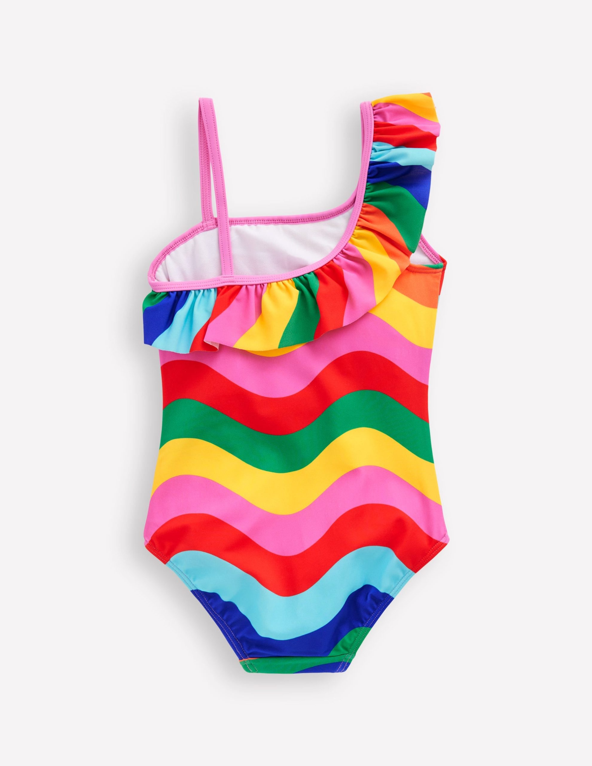Lila One Shoulder Swimsuit-Multi Rainbow Wave - Image 3