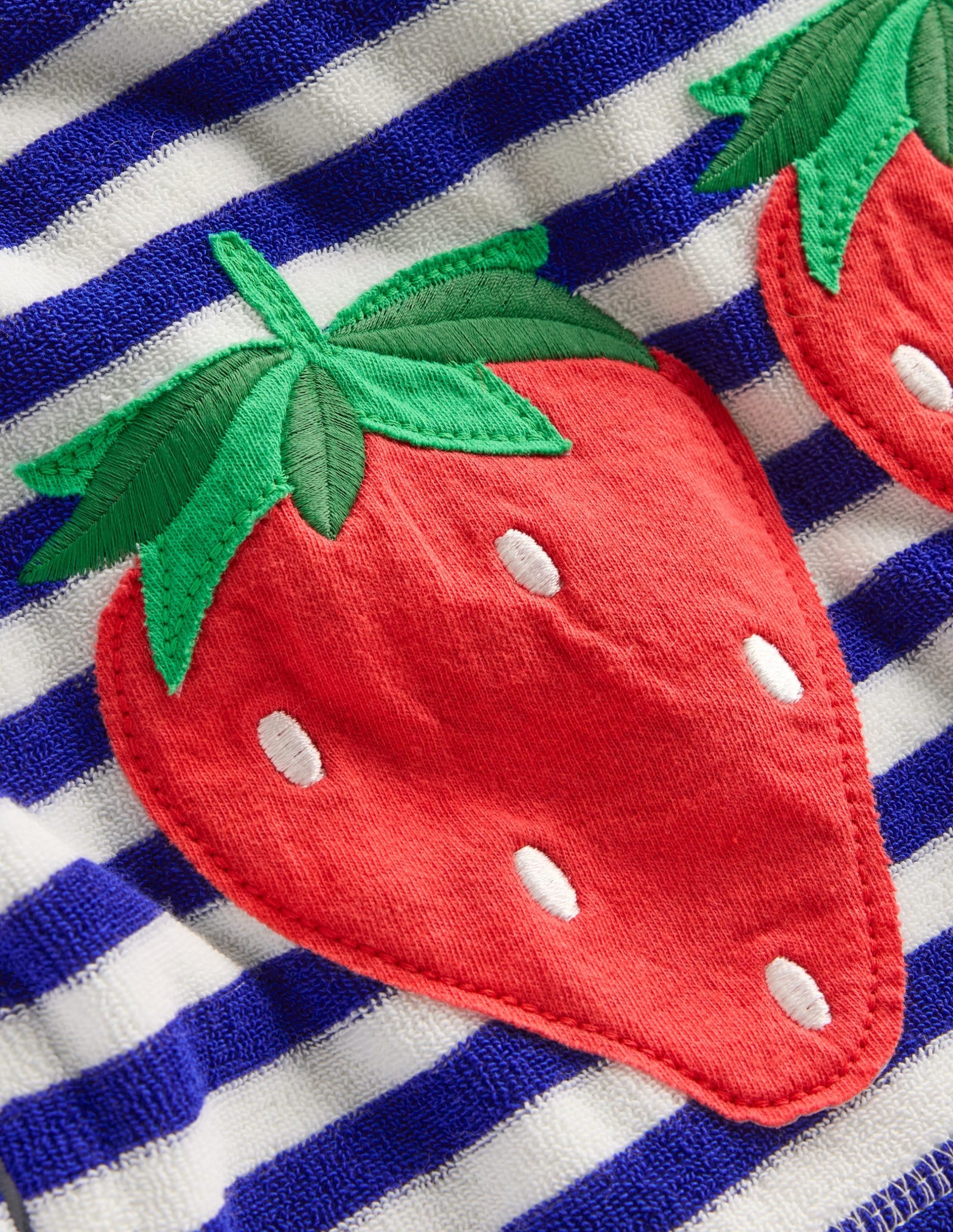 Mara Towelling Throw-On-Bright Blue Fruit Stripe - Image 4