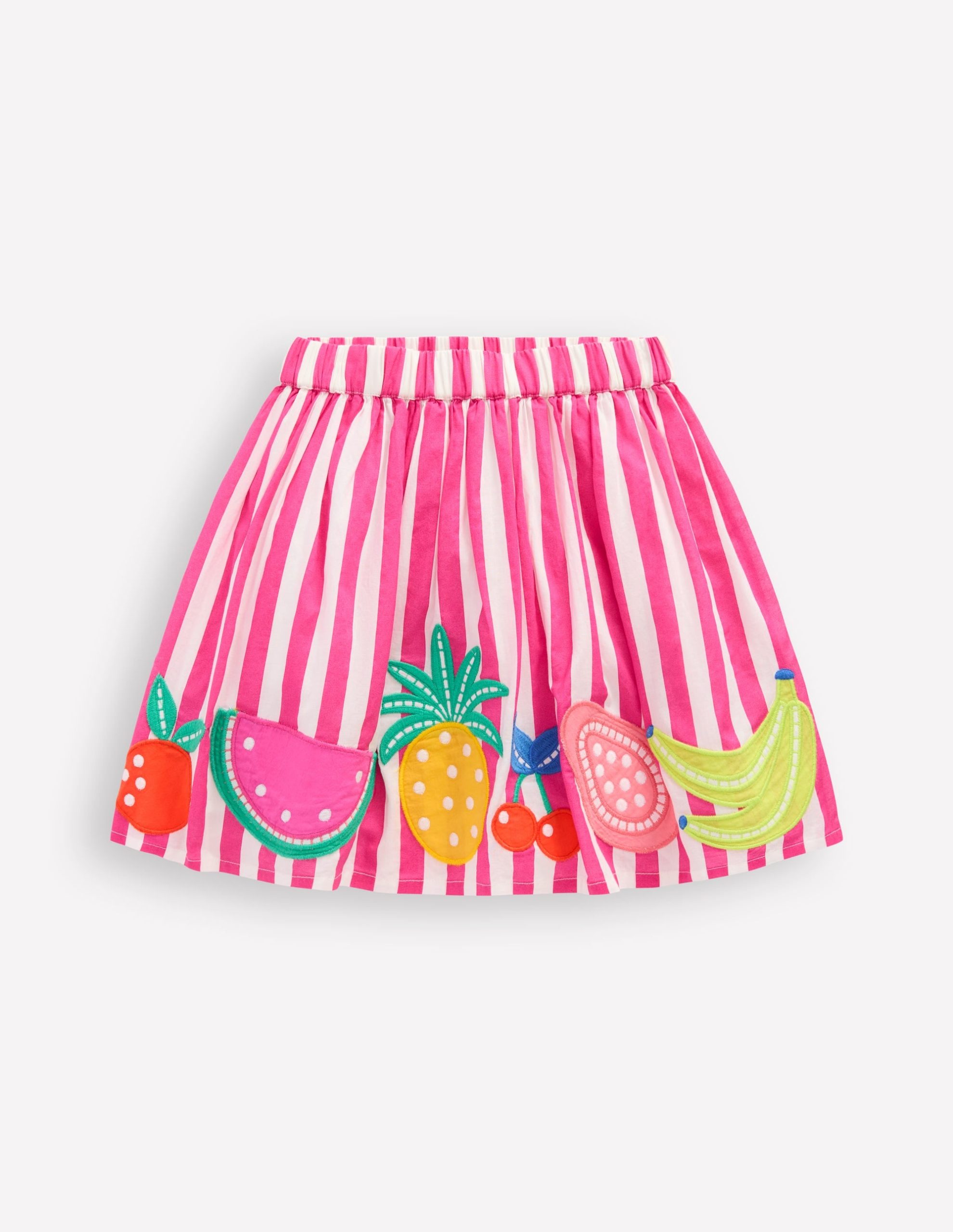 Appliqu?? Skirt-Fruit Pink Stripe - Image 2