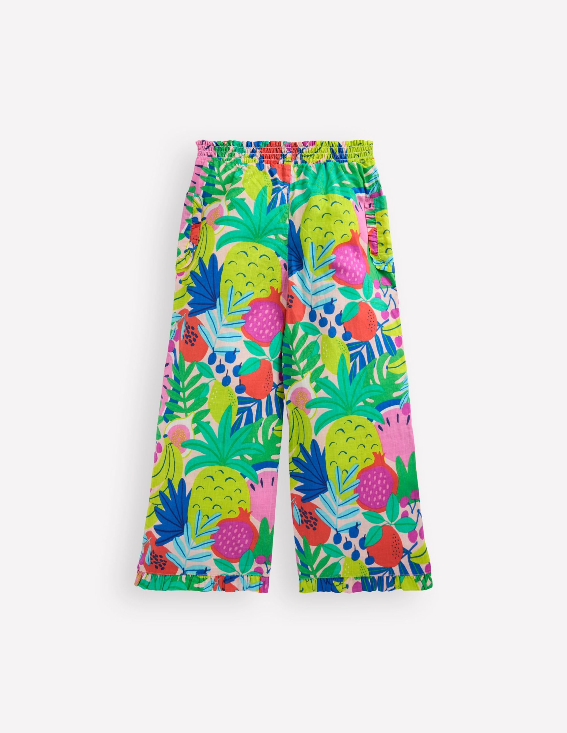 Nostaglic Frill Pants-Multi Tropical Fruit - Image 3