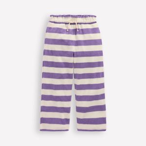 Towelling Pants-Soft Ivory/Aster Purple