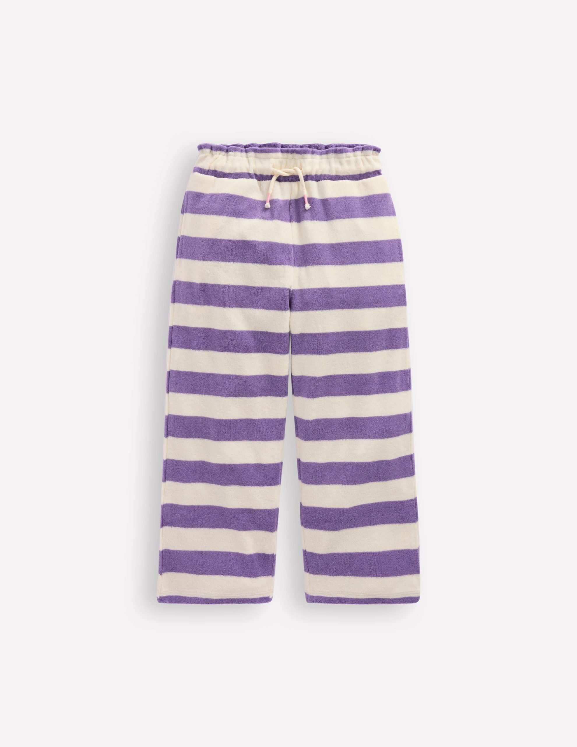 Towelling Pants-Soft Ivory/Aster Purple