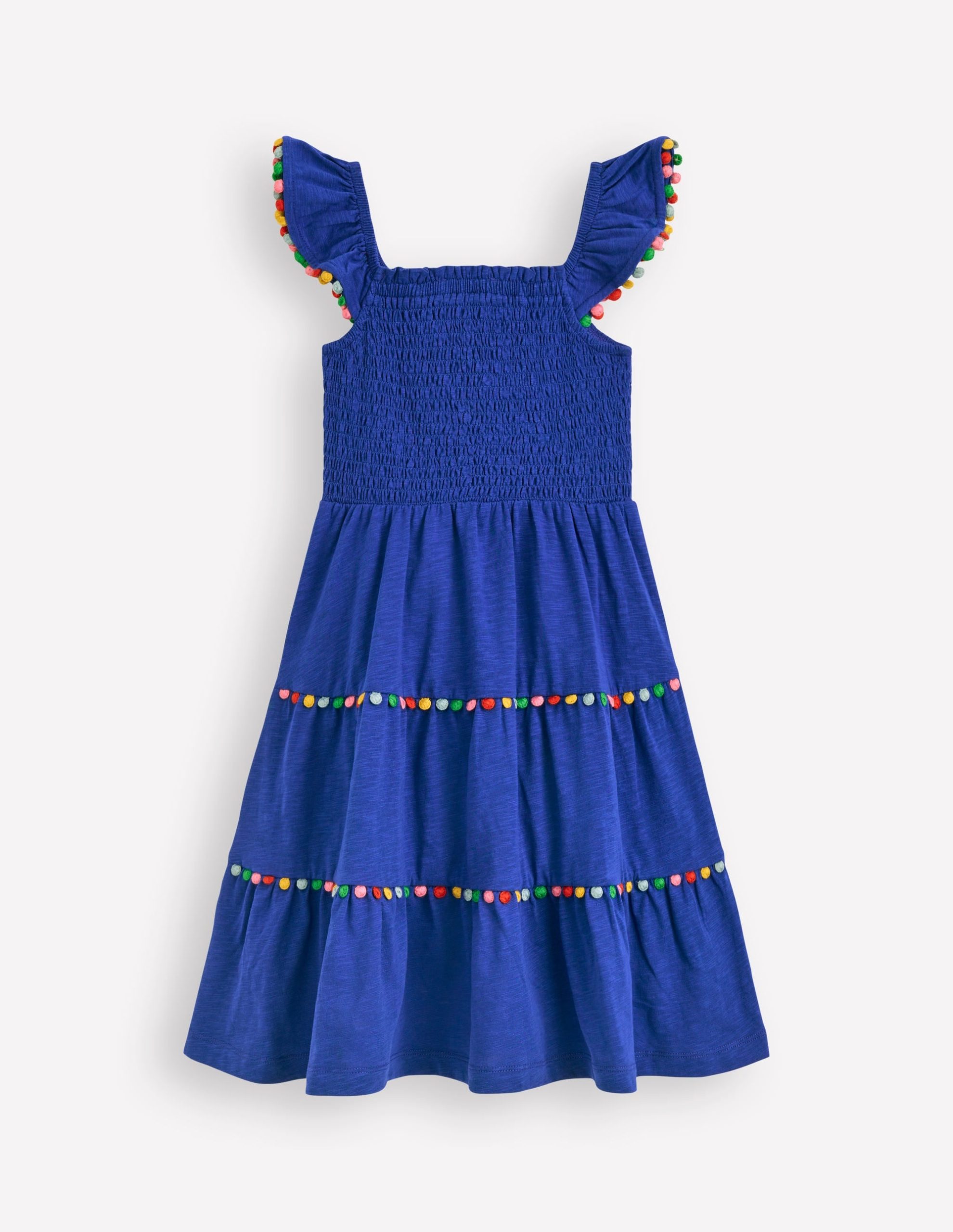 Addison Twirly Pom Dress-Bright Blue - Image 3