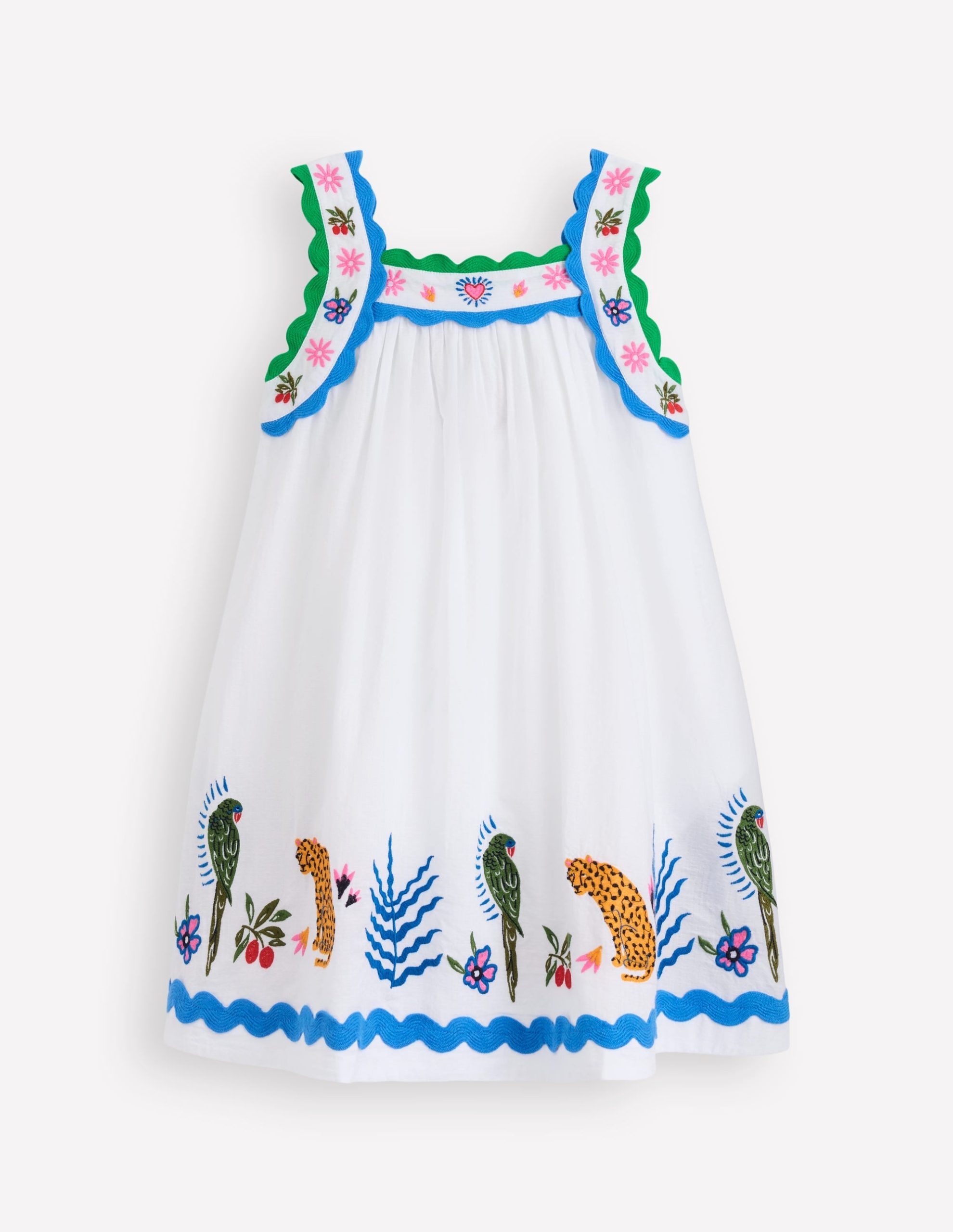 Maribel Strappy Swing Sundress-Soft Ivory Multi Jungle - Image 7