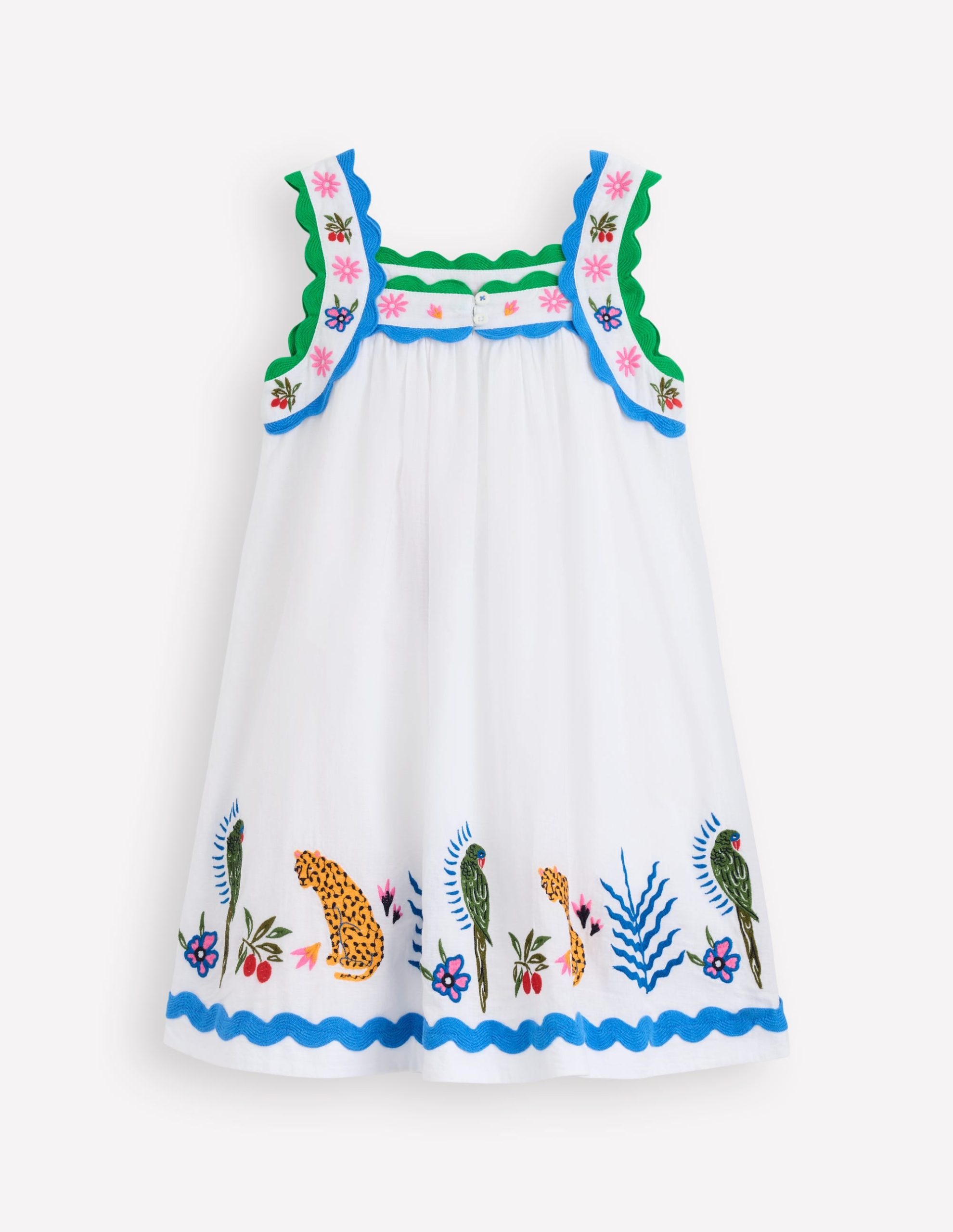 Maribel Strappy Swing Sundress-Soft Ivory Multi Jungle - Image 8