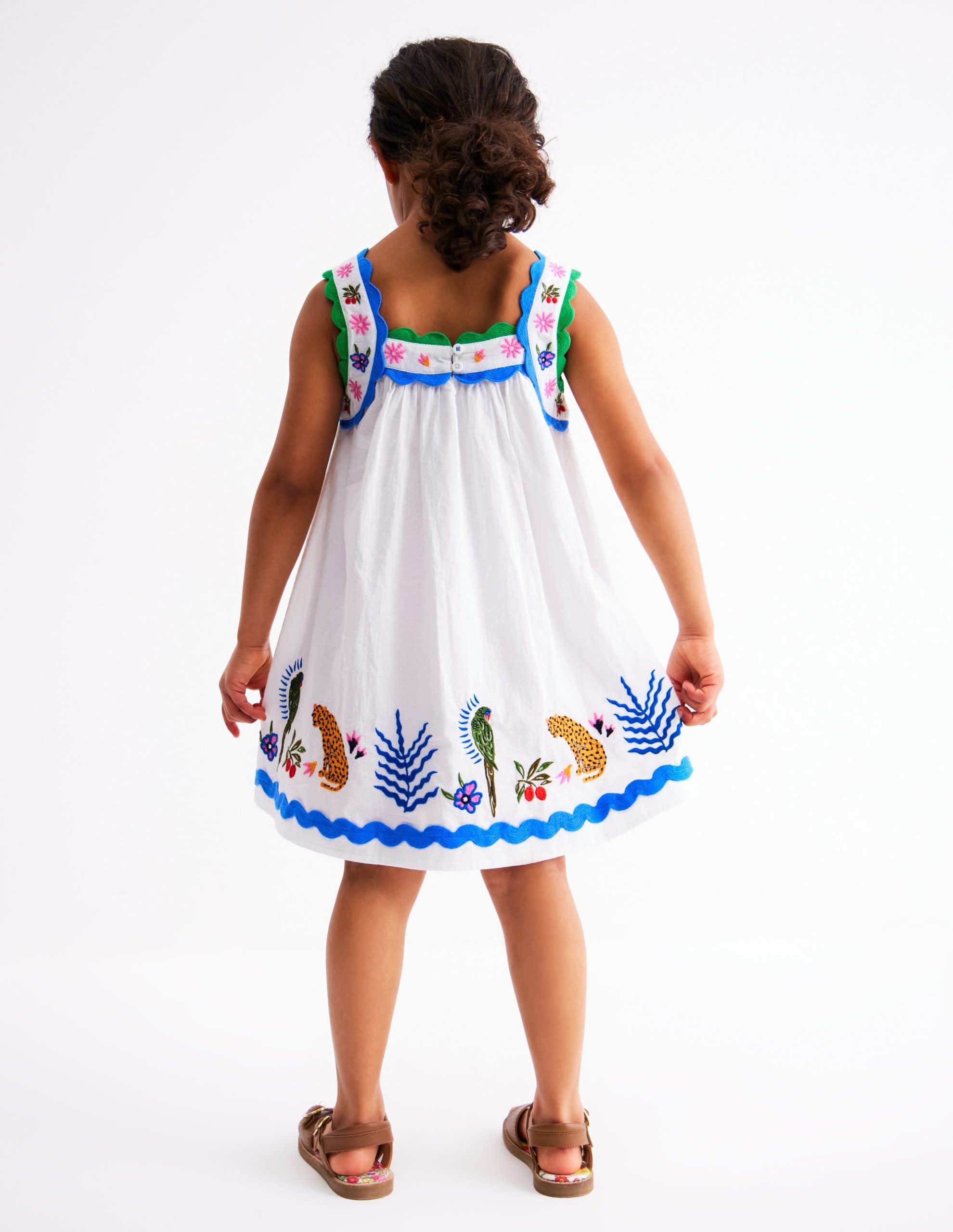 Maribel Strappy Swing Sundress-Soft Ivory Multi Jungle - Image 6