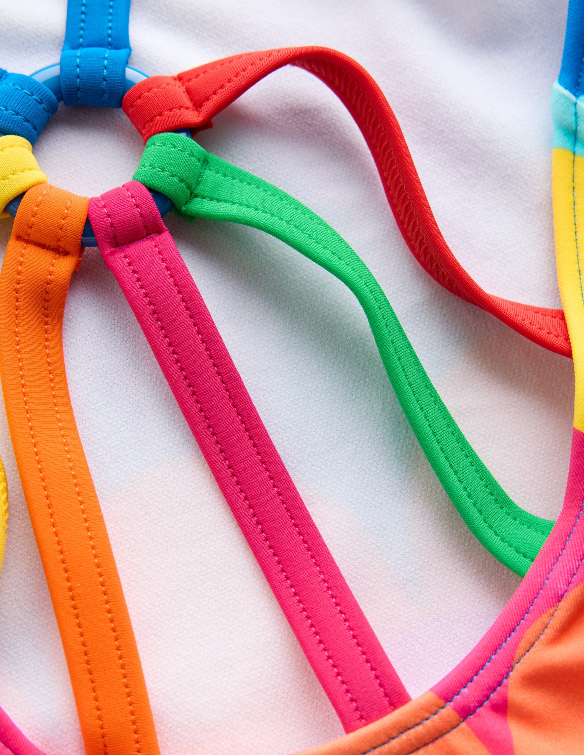 Selena Rainbow Strap Swimsuit-Multi Scallop Stripe - Image 3