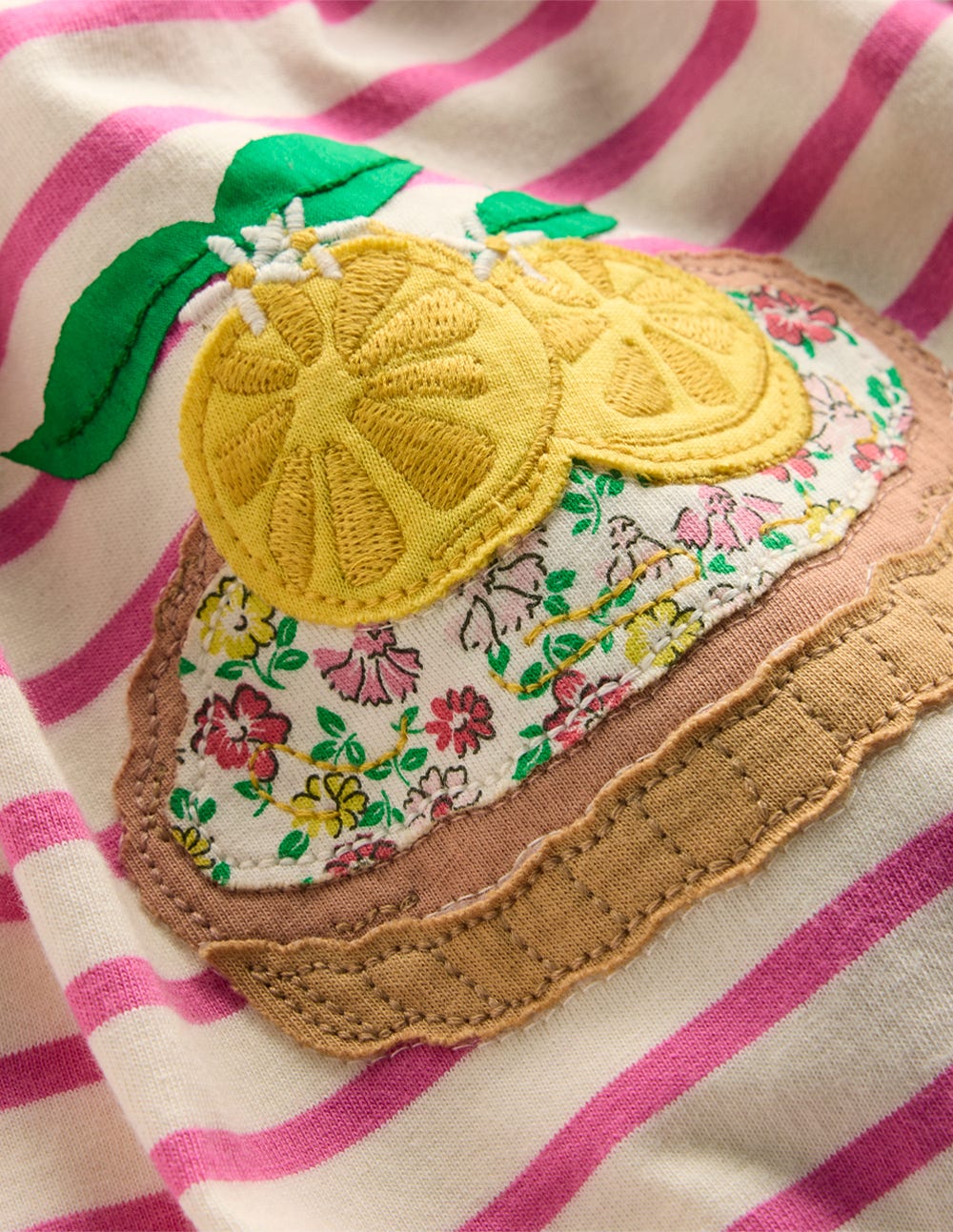 Flutter Sleeve Appliqu?? Dress-Pink Stripe Cakes - Image 3