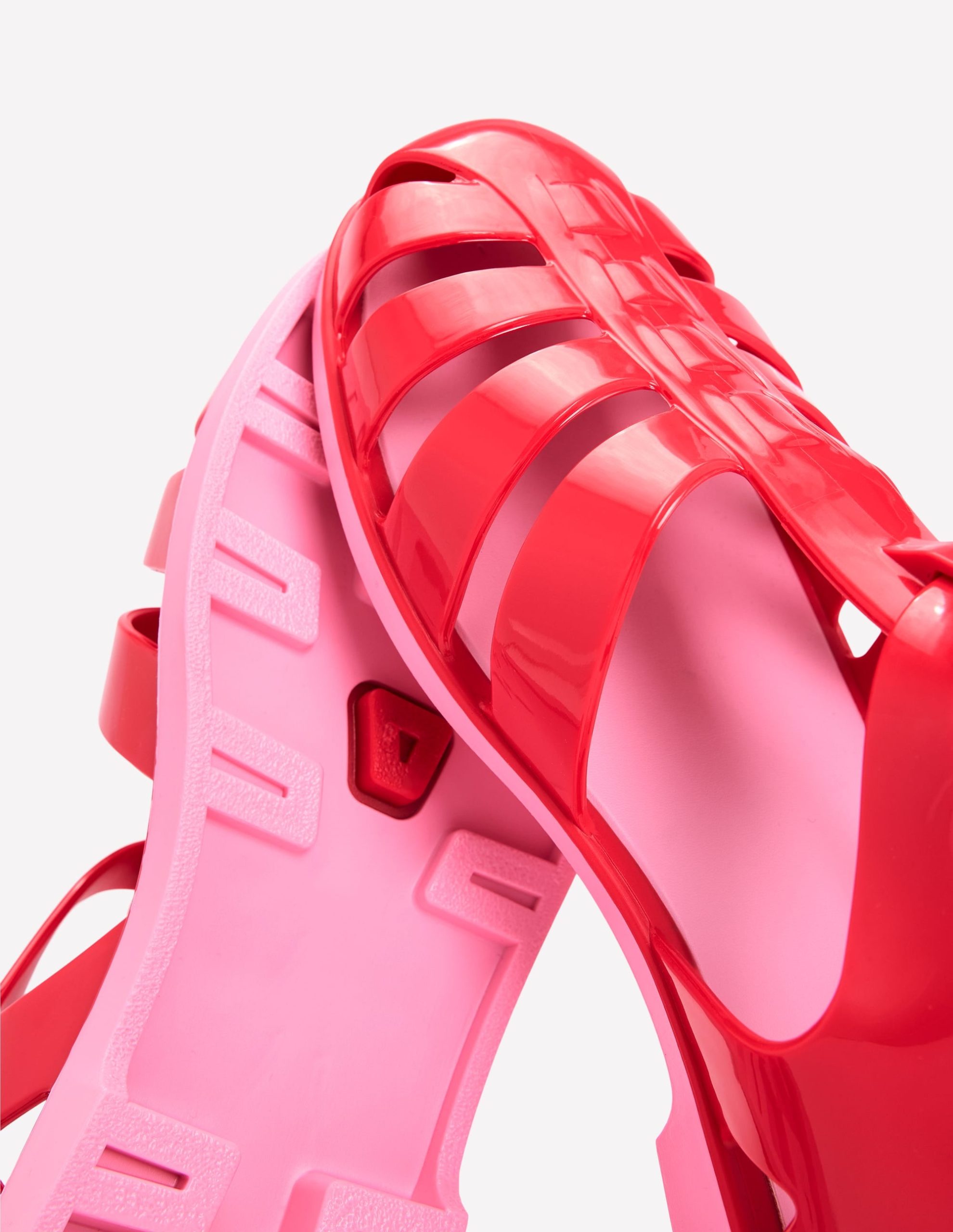 Jelly Shoe-Post Box Red/ Soft Pink - Image 5