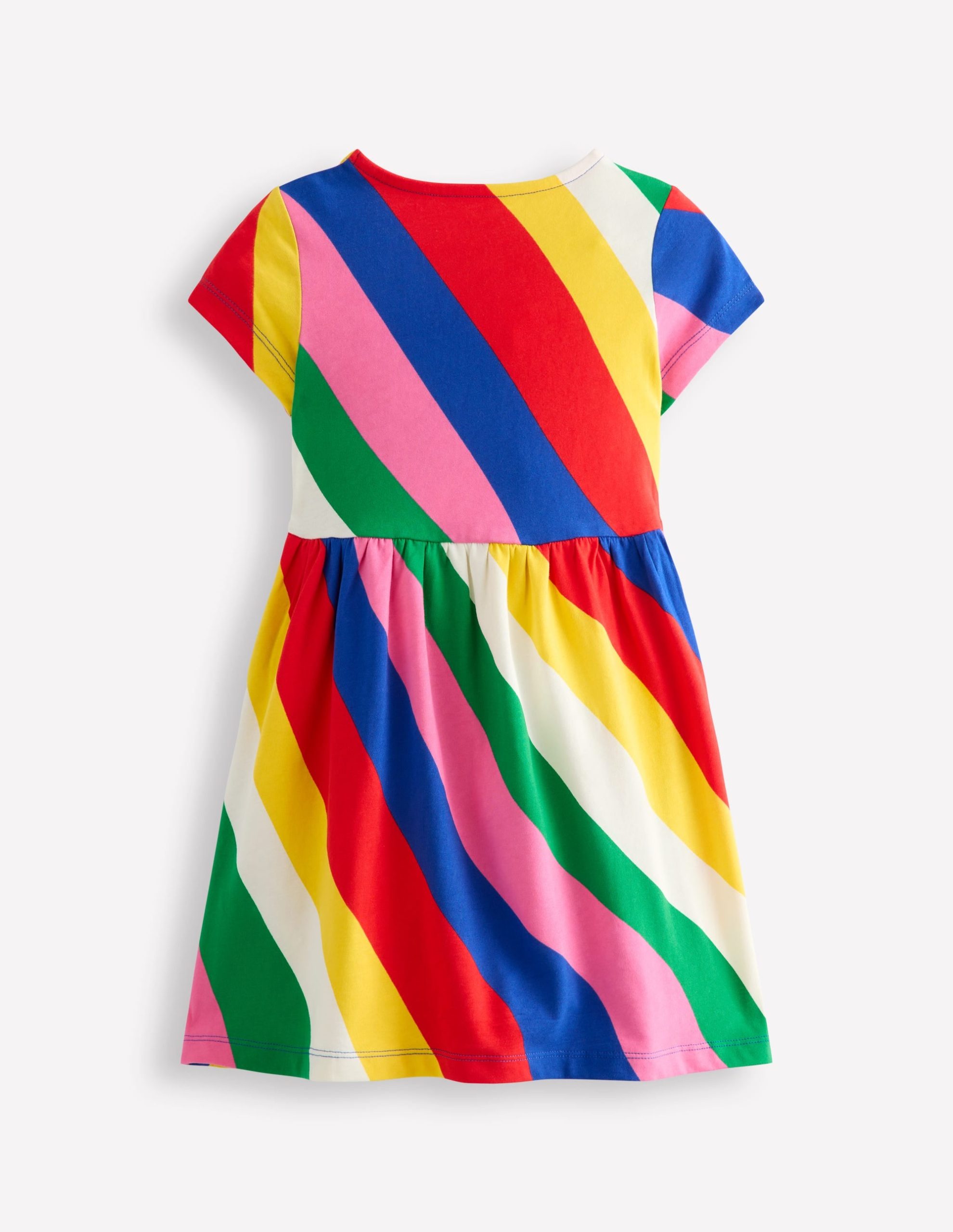 Heart Pocket Fun Jersey Dress-Rainbow Wave - Image 2