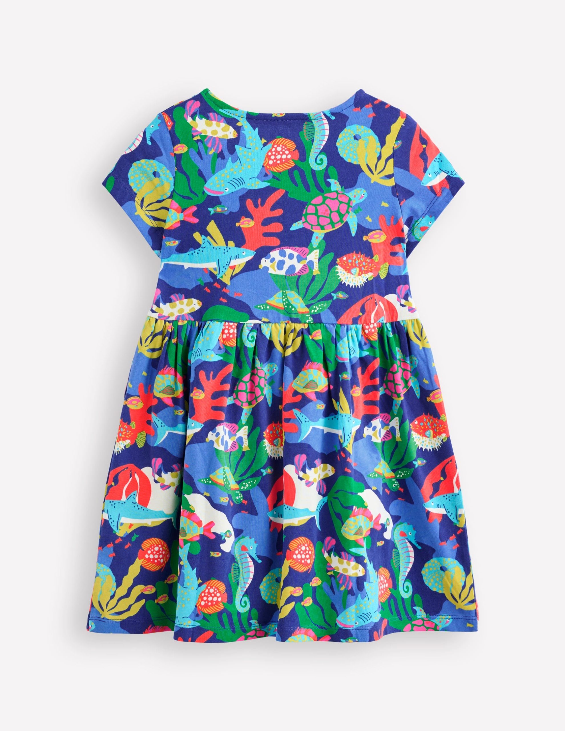 Heart Pocket Fun Jersey Dress-Multi Coral Reef - Image 2