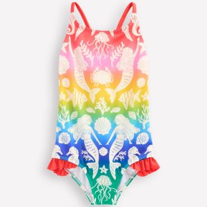 Pretty Cross-Back Swimsuit-Pink Ombre Mermaids