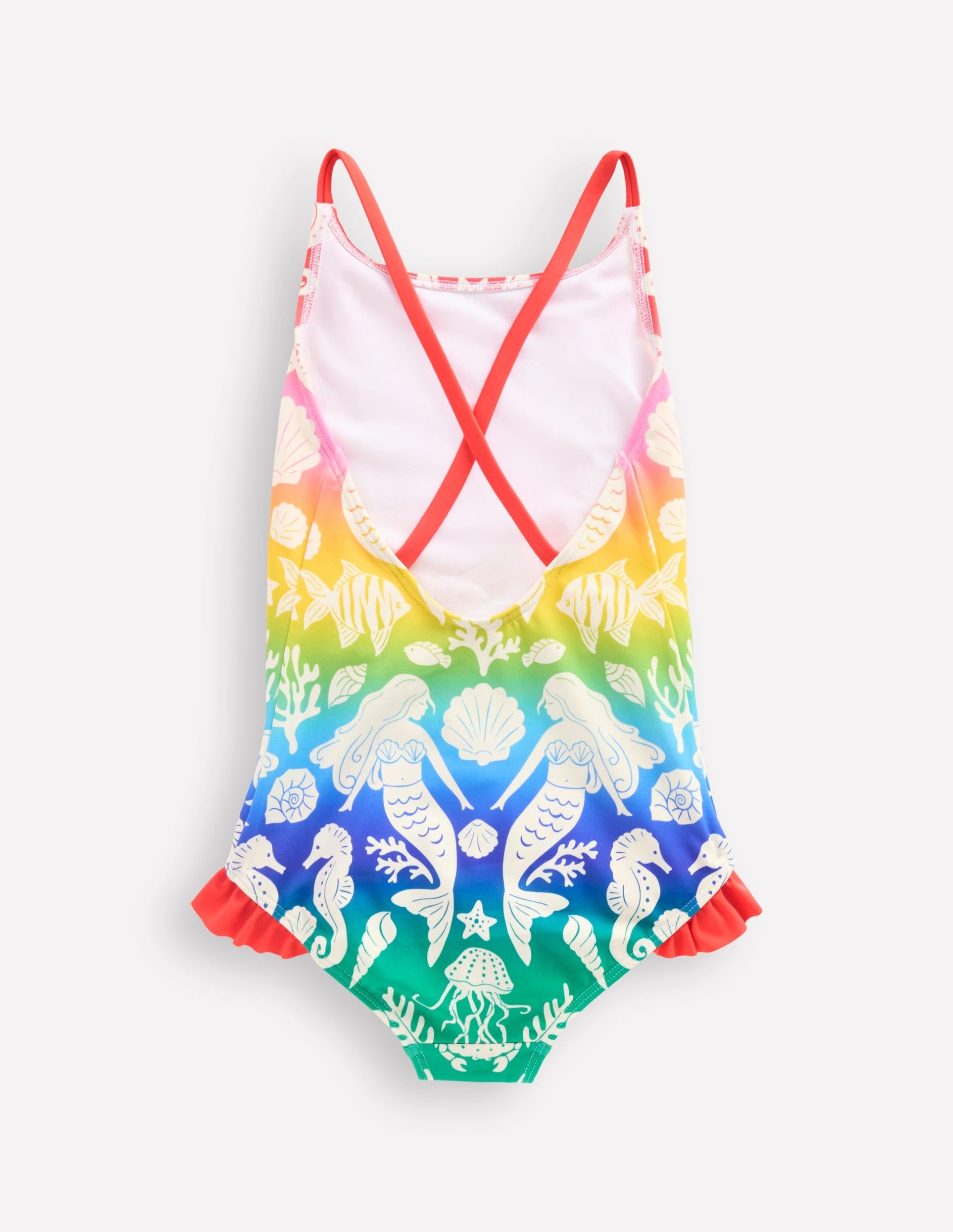 Pretty Cross-Back Swimsuit-Pink Ombre Mermaids - Image 2