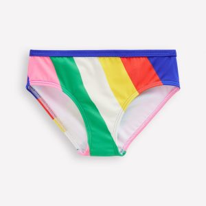 Patterned Bikini Bottoms-Multi Rainbow Swirl