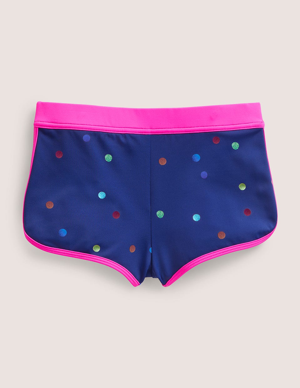 Patterned Swim Shorts-Navy Rainbow Confetti Spot - Image 2