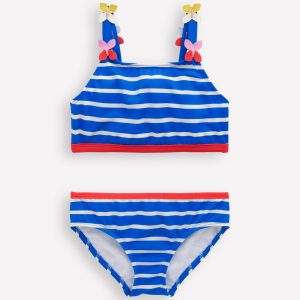 Applique Strap Bikini-Gallery Blue Stripe Butterfly