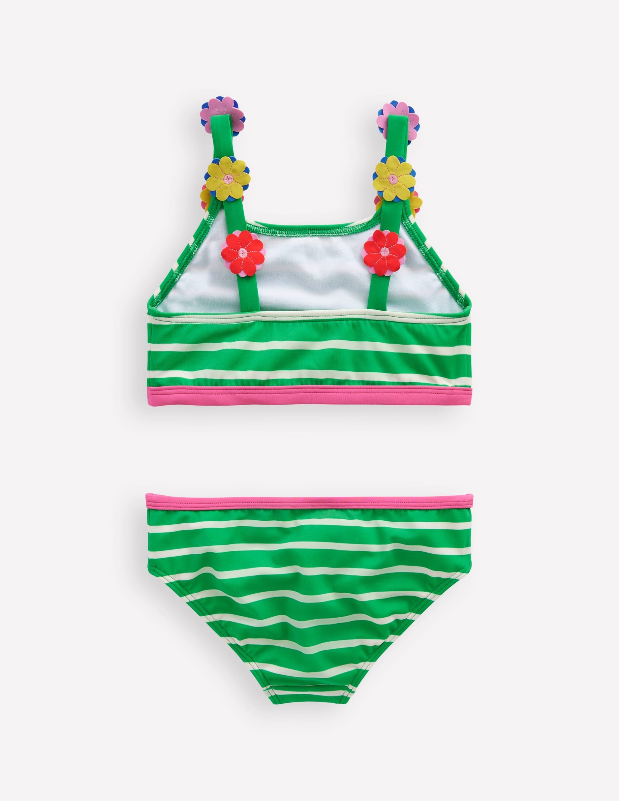 Applique Strap Bikini-Sapling Green Stripe Hearts - Image 2