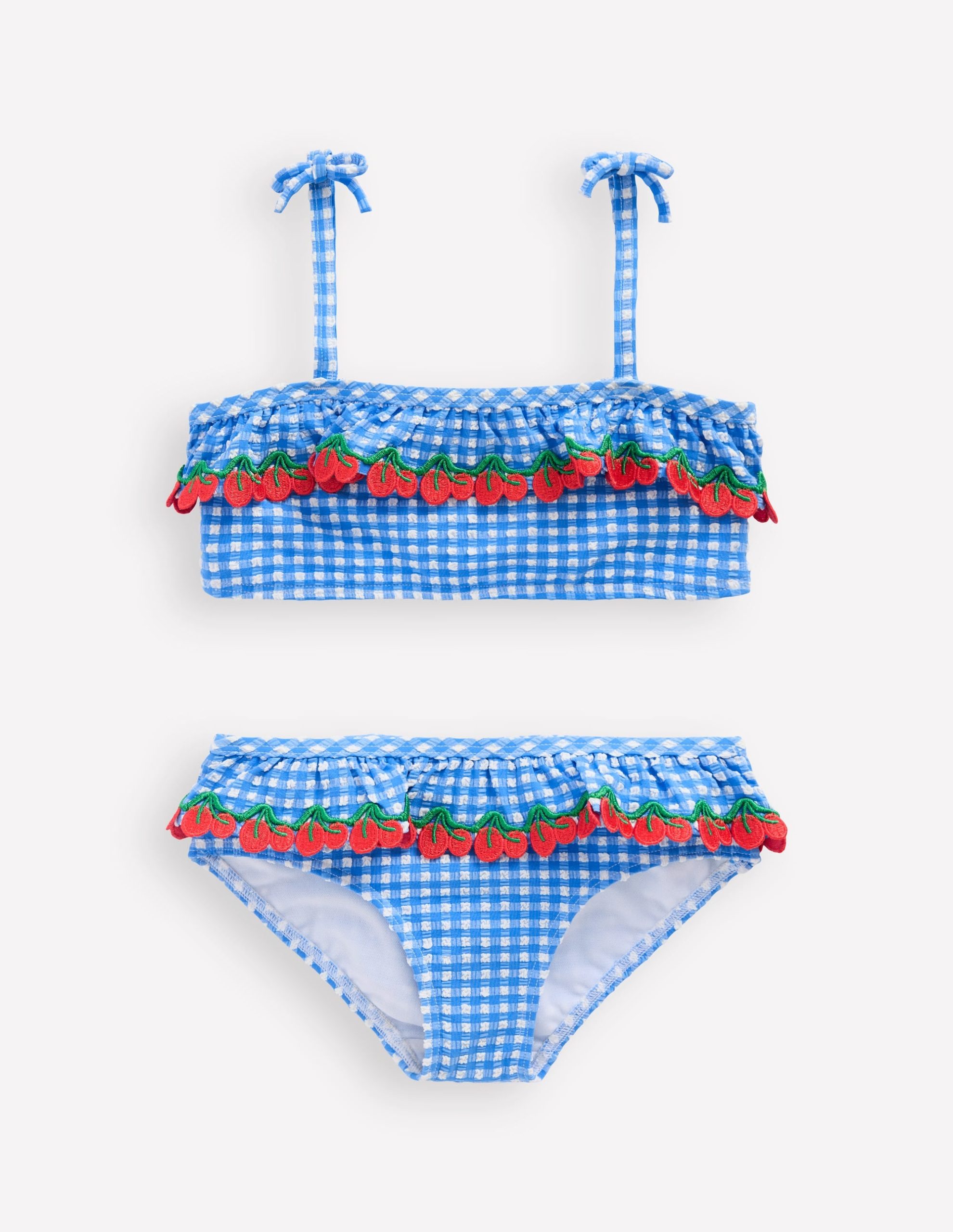 Tallulah Frill Bikini-Blue Gingham Cherries - Image 2