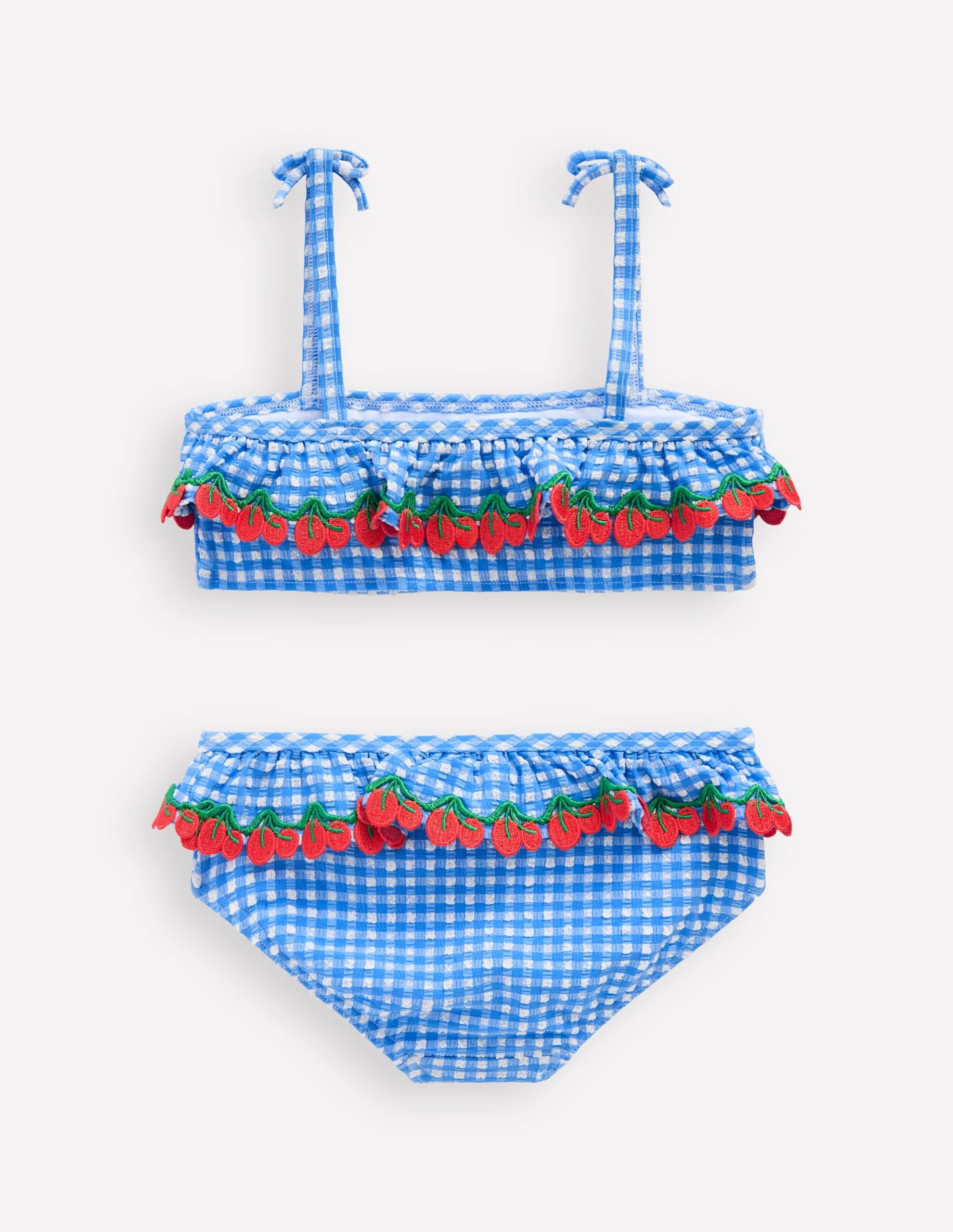 Tallulah Frill Bikini-Blue Gingham Cherries - Image 3