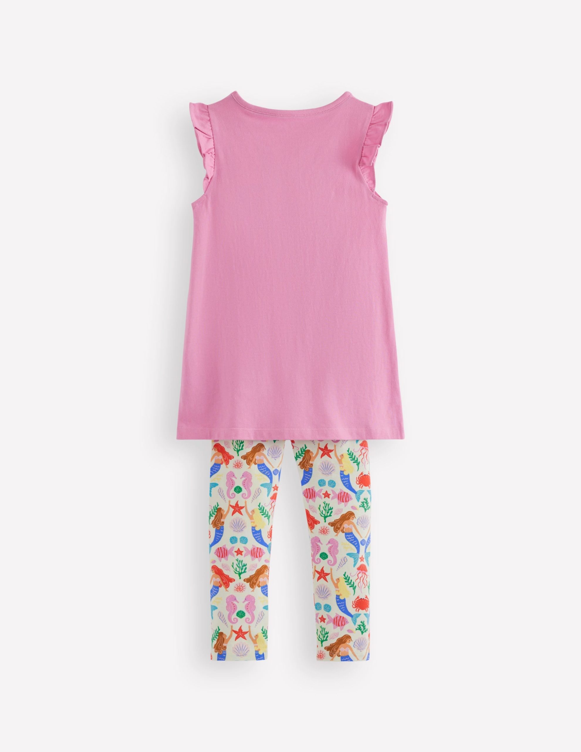Frill Sleeve Tunic Set-Cosmos Pink Mermaids - Image 2